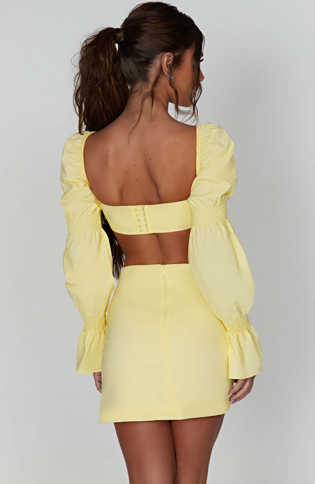 Rheanora Mini Skirt in Lemon by Clandour, product photo 2