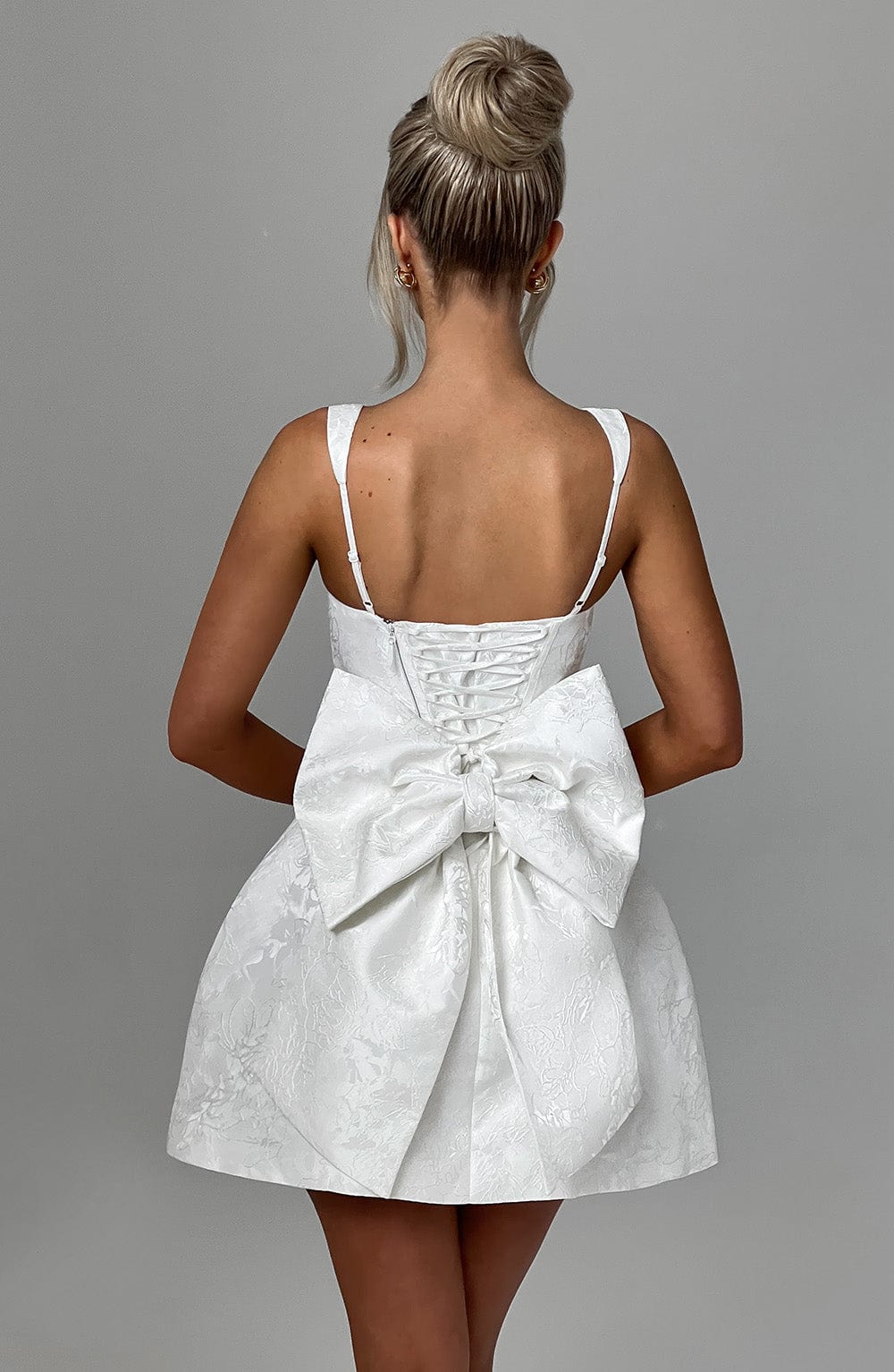 Rheaola Mini Dress in Ivory by Clandour, product photo 2