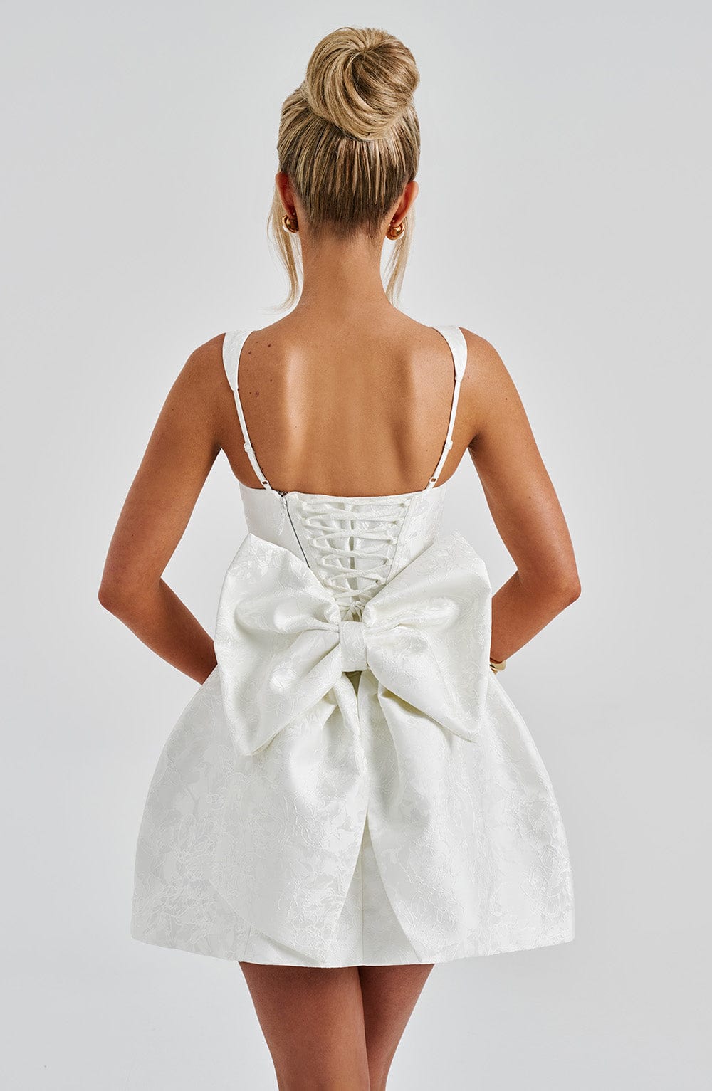 Rheaola Mini Dress in Ivory by Clandour, product photo 6