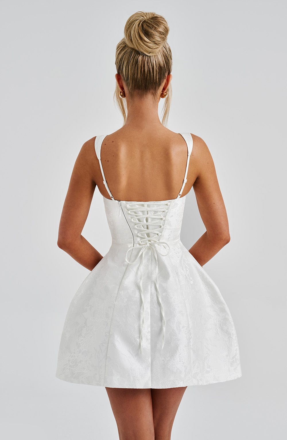 Rheaola Mini Dress in Ivory by Clandour, product photo 8