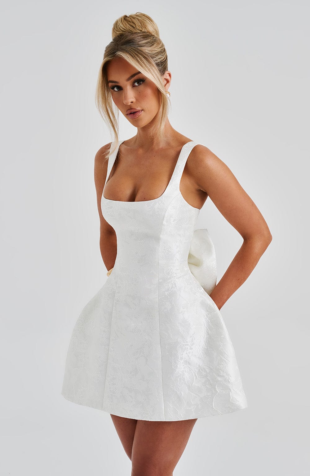 Rheaola Mini Dress in Ivory by Clandour, product photo 10