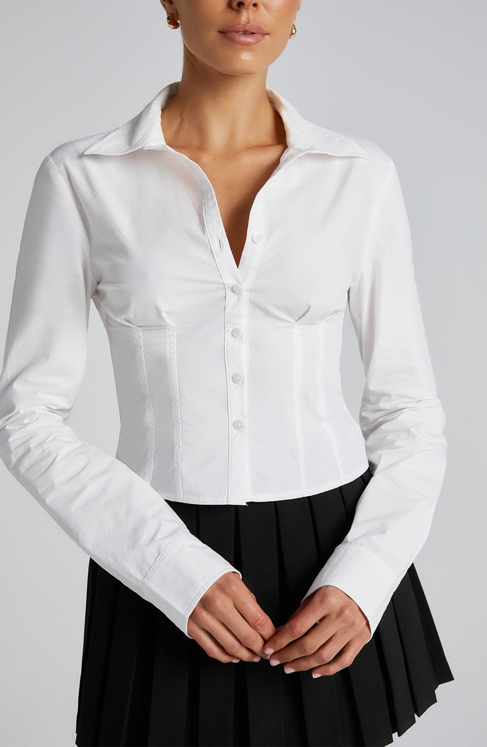 Rheaoria Shirt in White by Clandour, product photo 3
