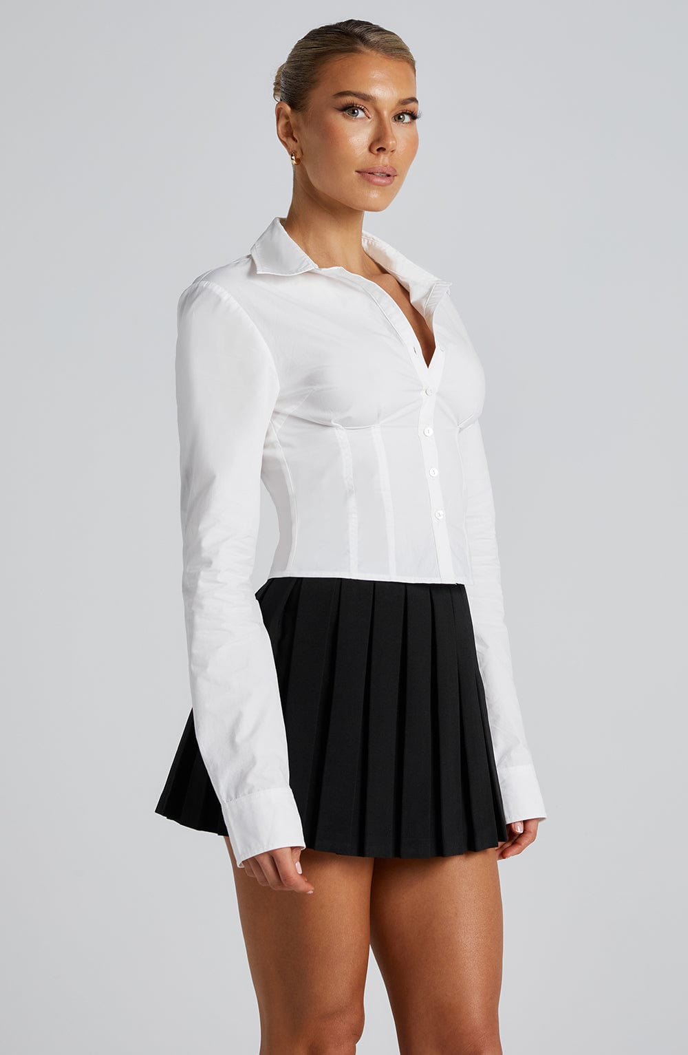 Rheaoria Shirt in White by Clandour, product photo 5