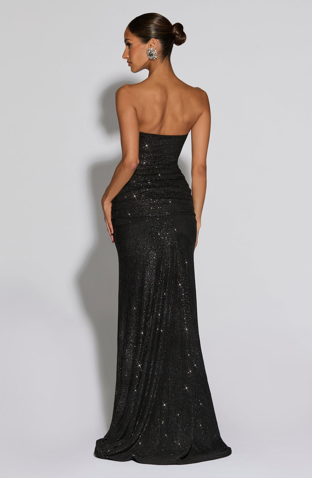 Rheara Maxi Dress in Black Sparkle by Clandour, product photo 3