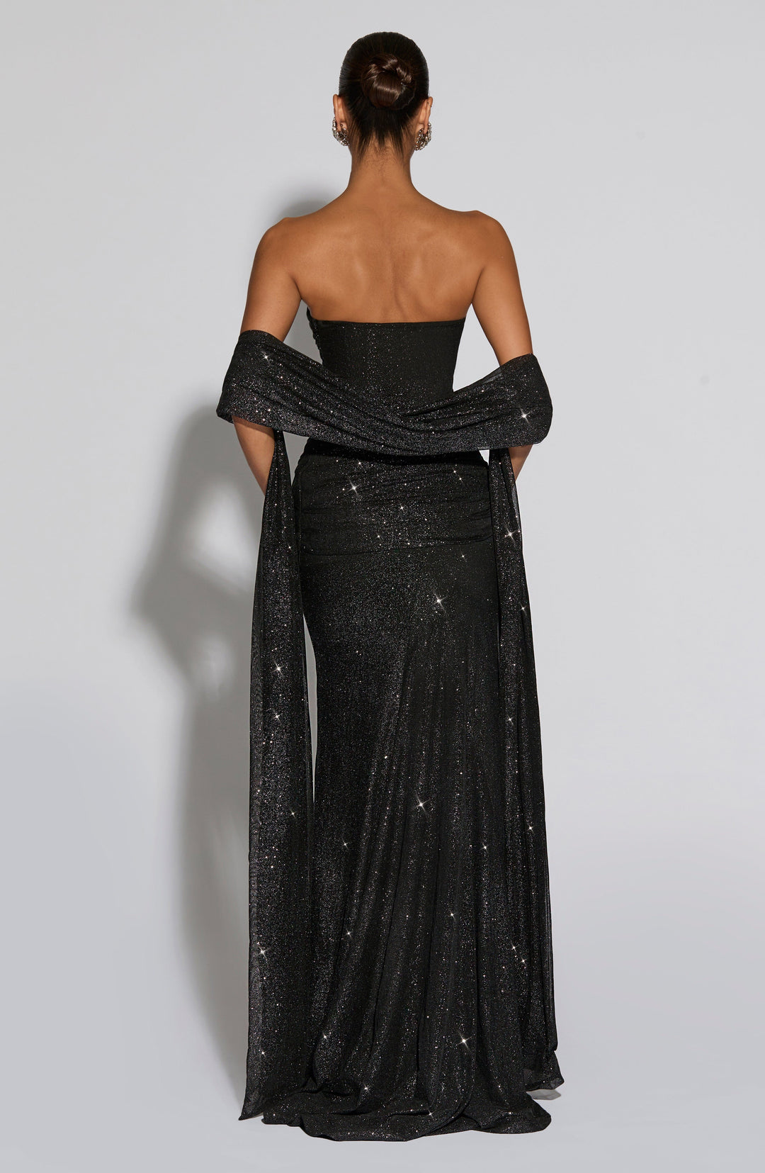 Rheara Maxi Dress in Black Sparkle by Clandour, product photo 6