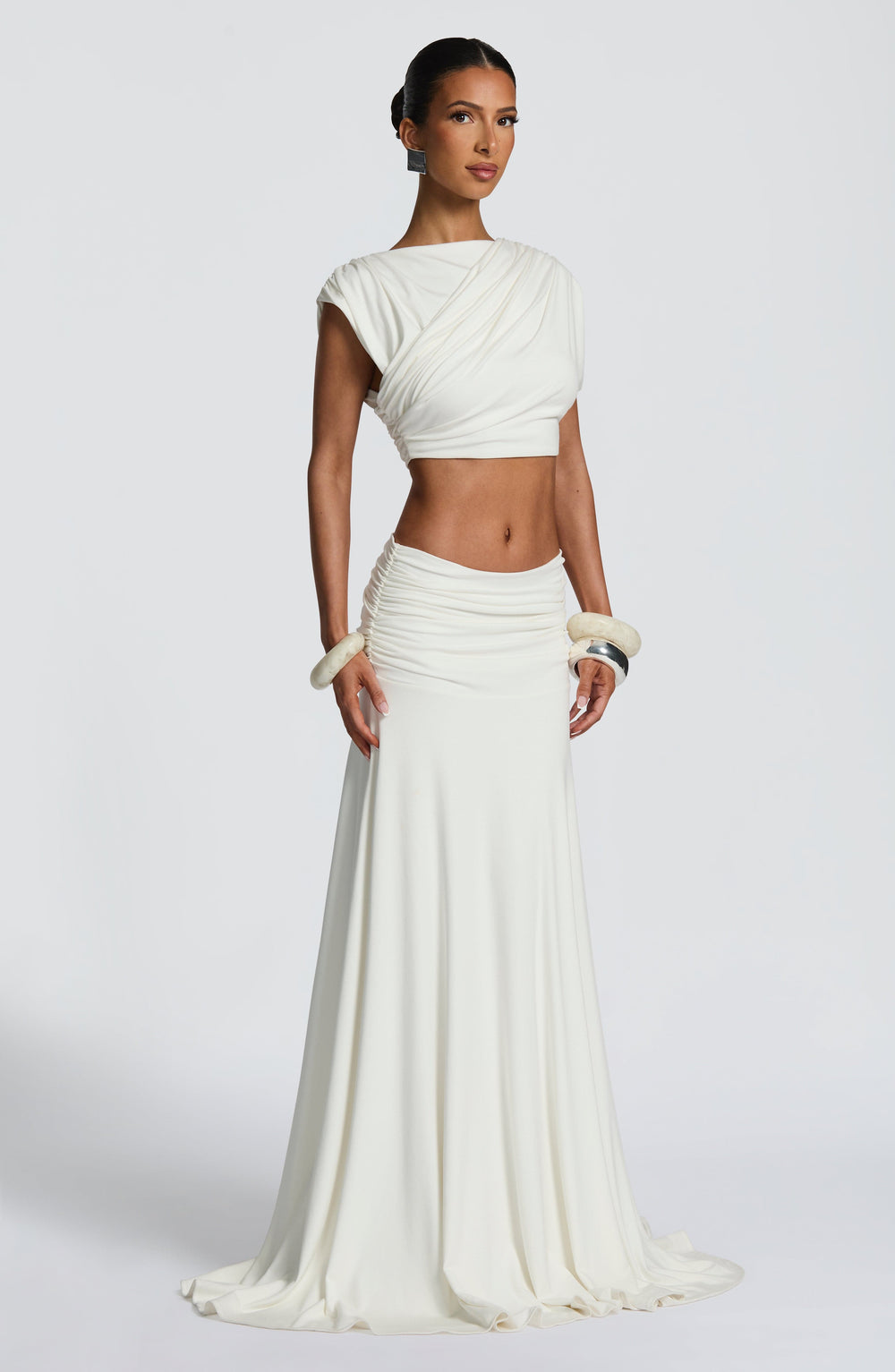 Rheari Maxi Skirt in Ivory by Clandour, product photo 2