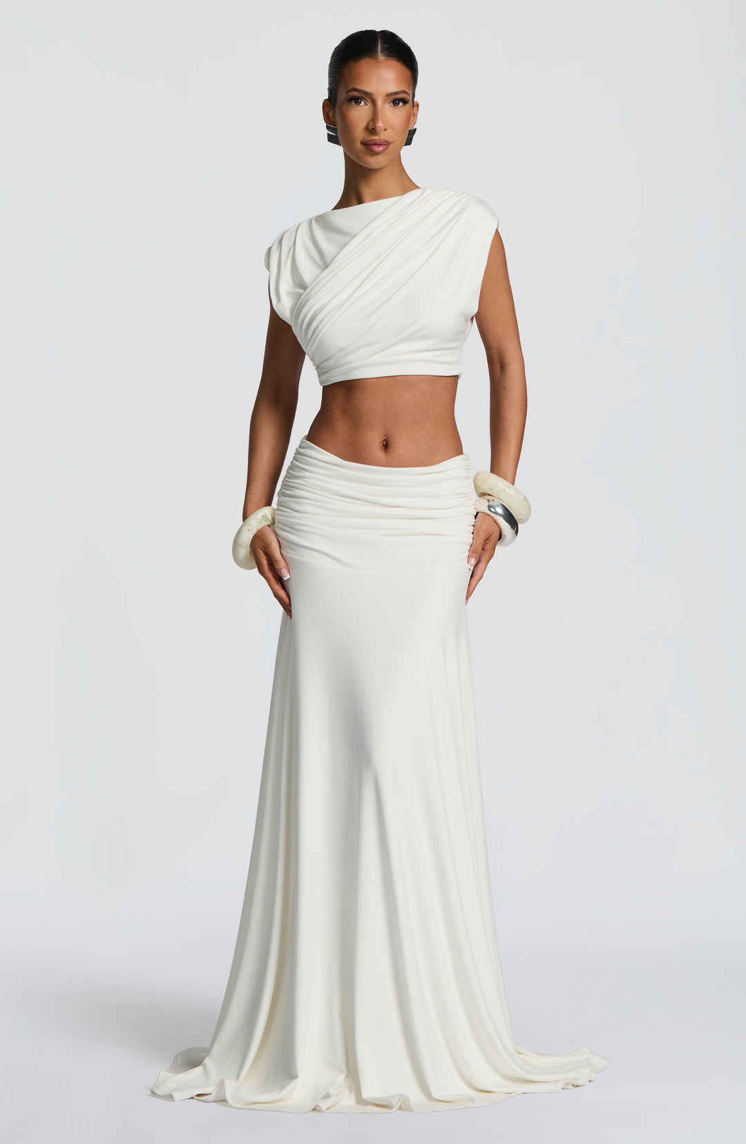 Rheari Maxi Skirt in Ivory by Clandour, product photo 10
