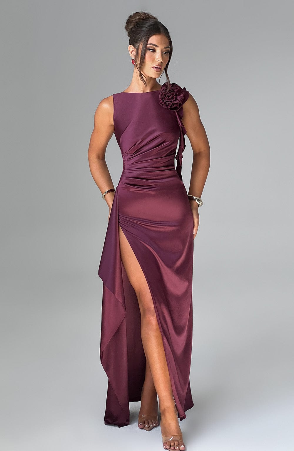 Rheavieve Maxi Dress in Cherry Lacquer by Clandour, product photo 2