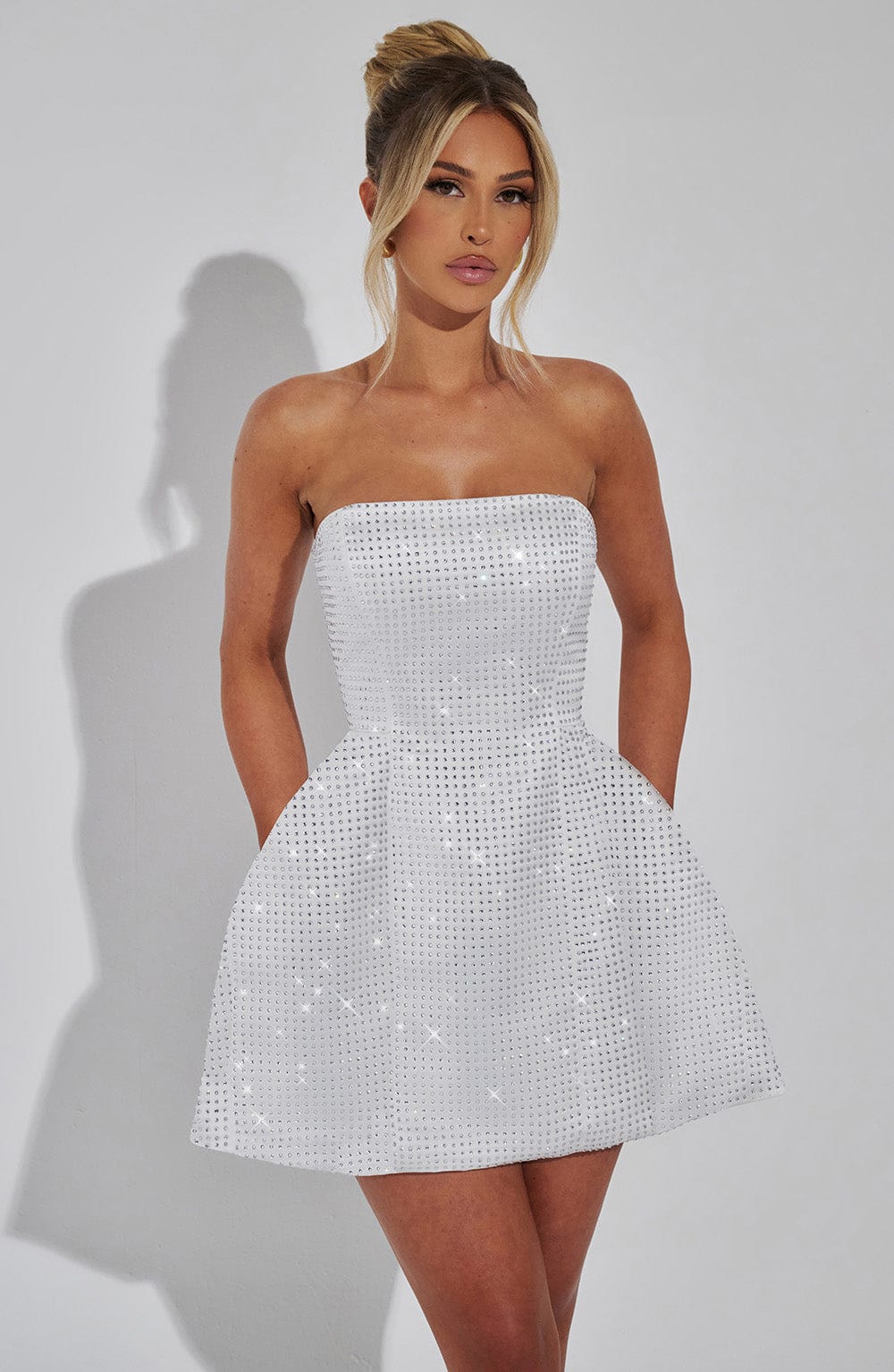 Rheayne Mini Dress in Ivory by Clandour, product photo 1