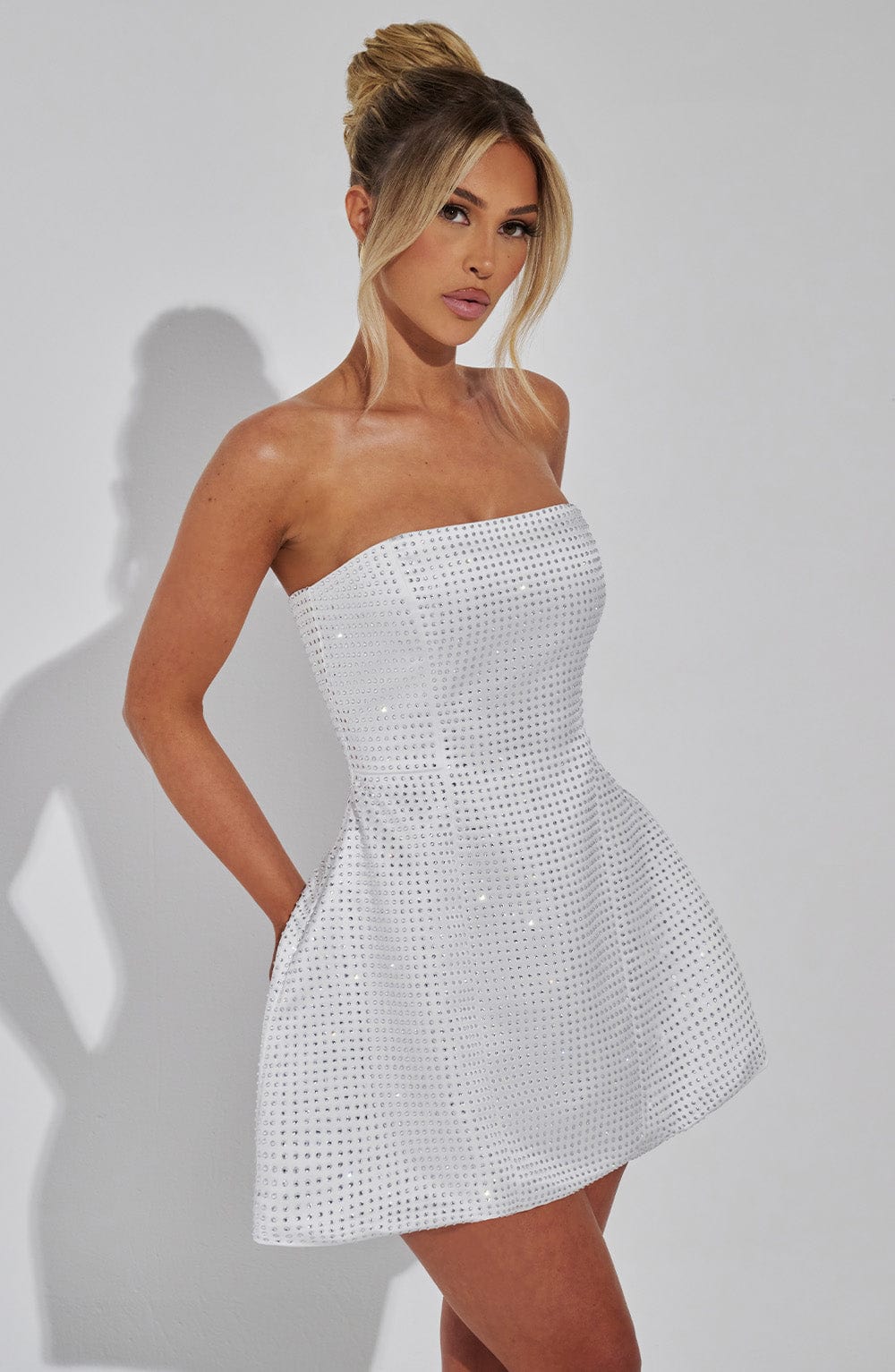 Rheayne Mini Dress in Ivory by Clandour, product photo 4