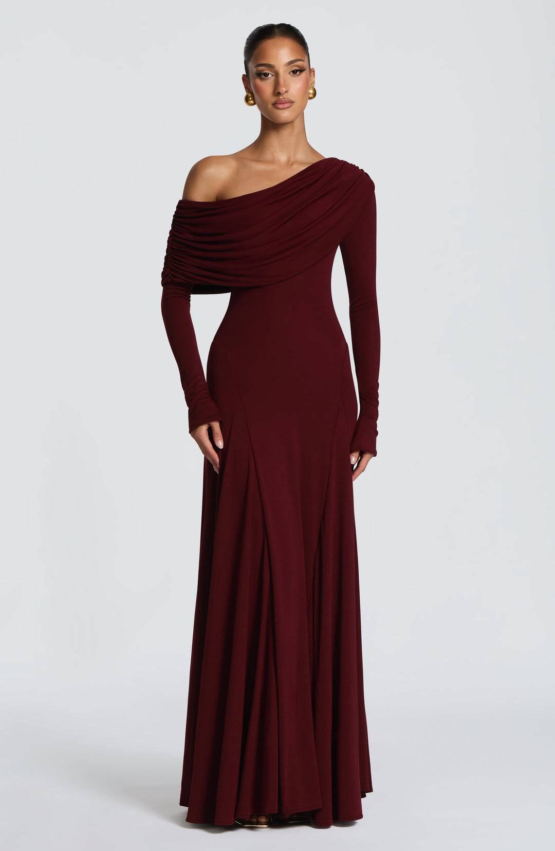 Seraella Maxi Dress in Cherry Lacquer by Clandour, product photo 1