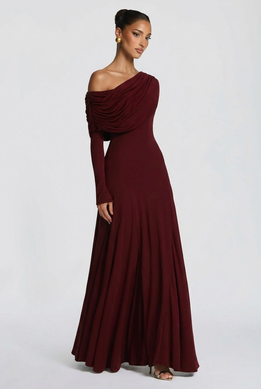 Clandour | Seraella Maxi Dress - Cherry Lacquer - product photo 2