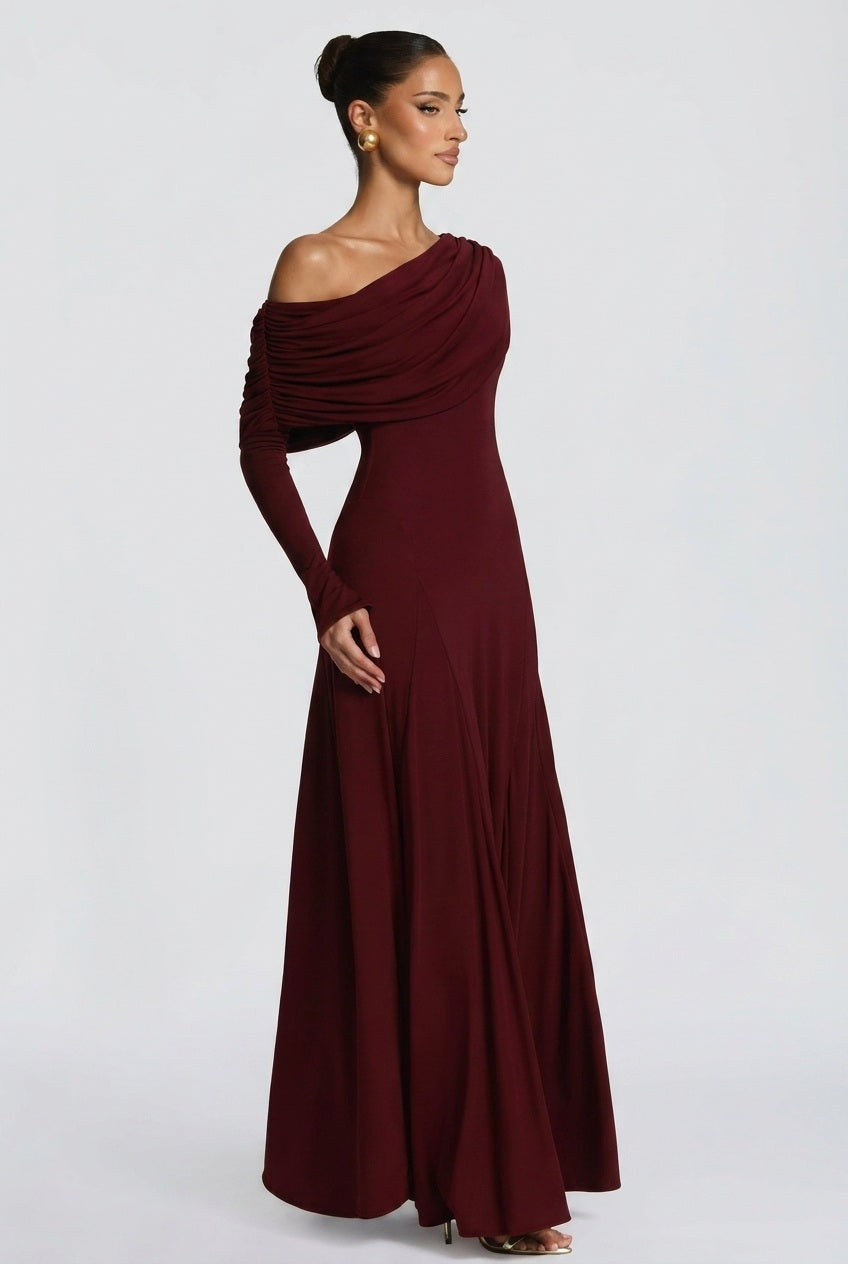 Clandour | Seraella Maxi Dress - Cherry Lacquer - product photo 4