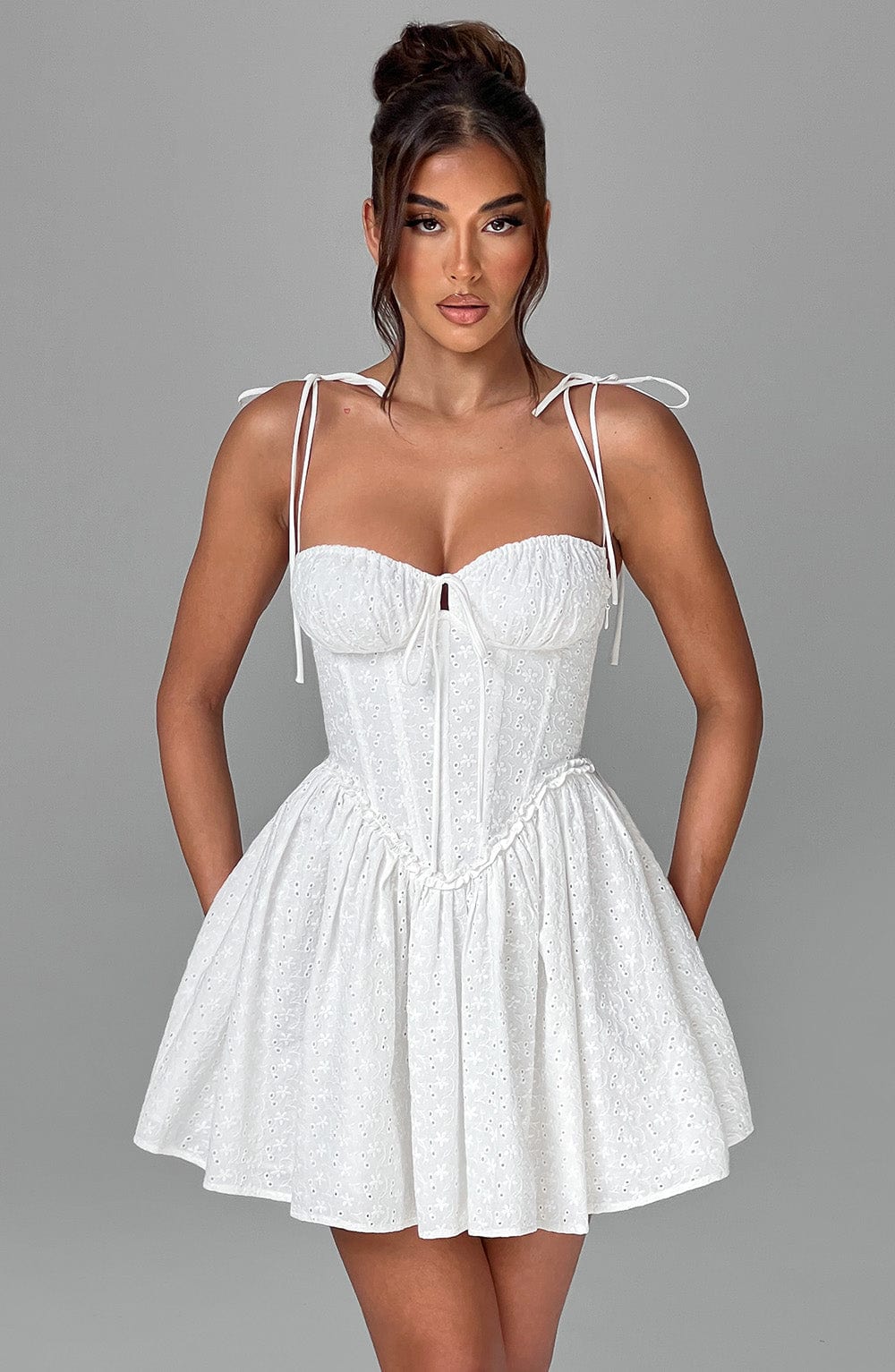 Seraelle Mini Dress in Ivory by Clandour, product photo 6