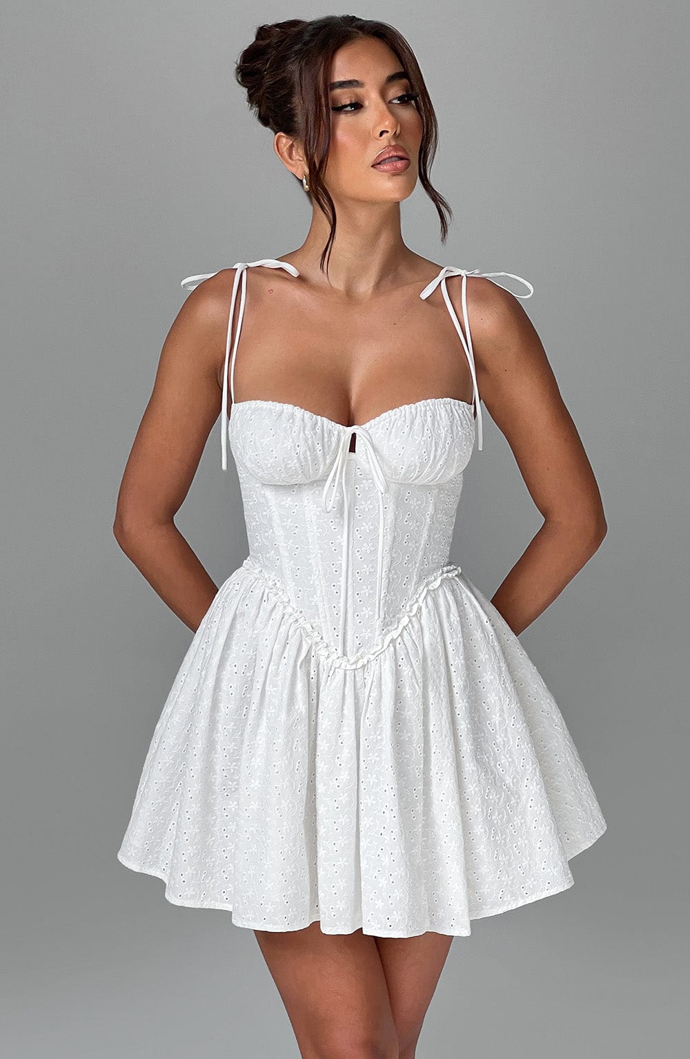 Seraelle Mini Dress in Ivory by Clandour, product photo 7