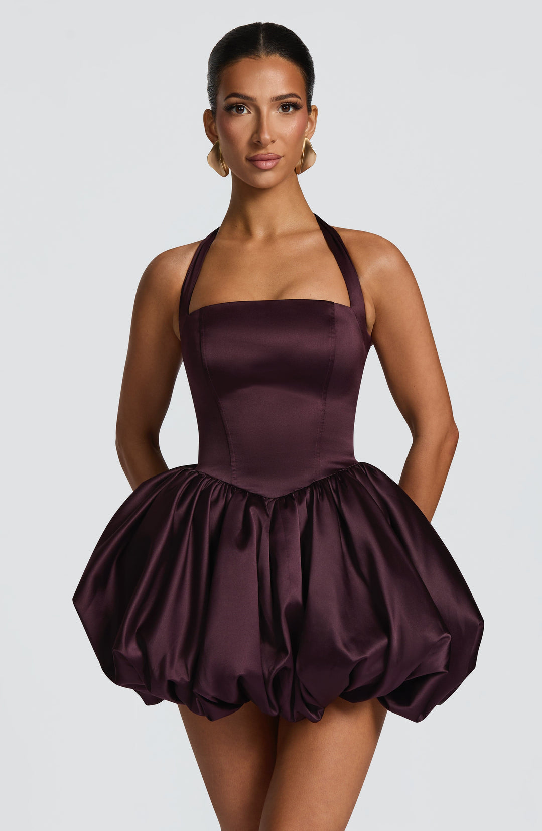 Seraena Mini Dress in Plum by Clandour, product photo 1
