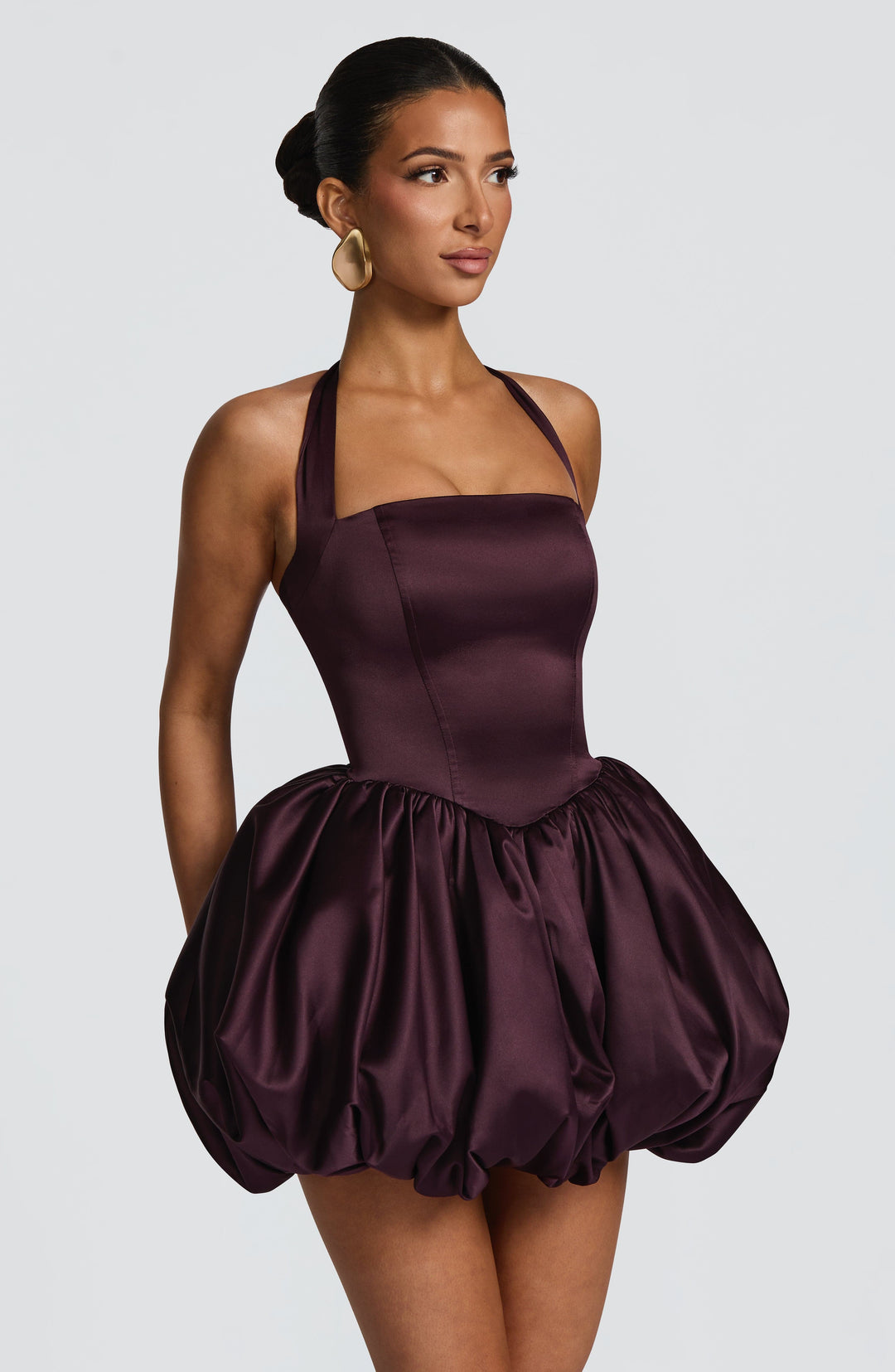 Seraena Mini Dress in Plum by Clandour, product photo 3