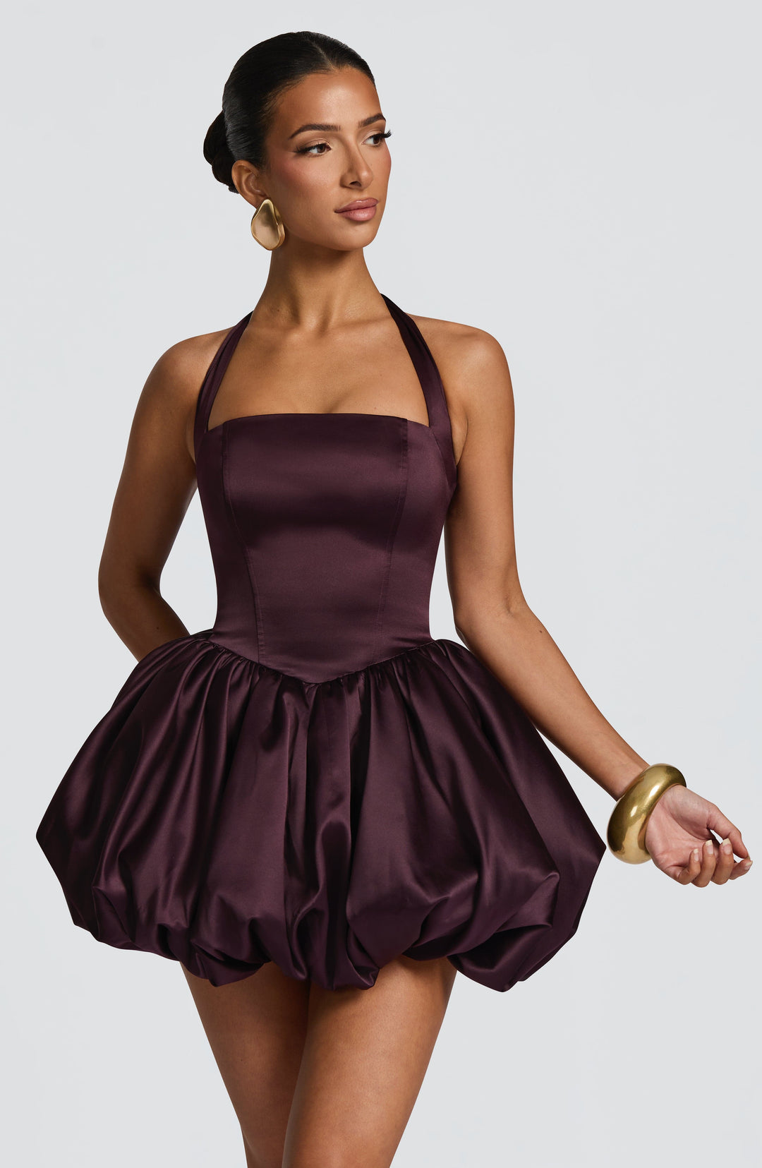 Seraena Mini Dress in Plum by Clandour, product photo 7