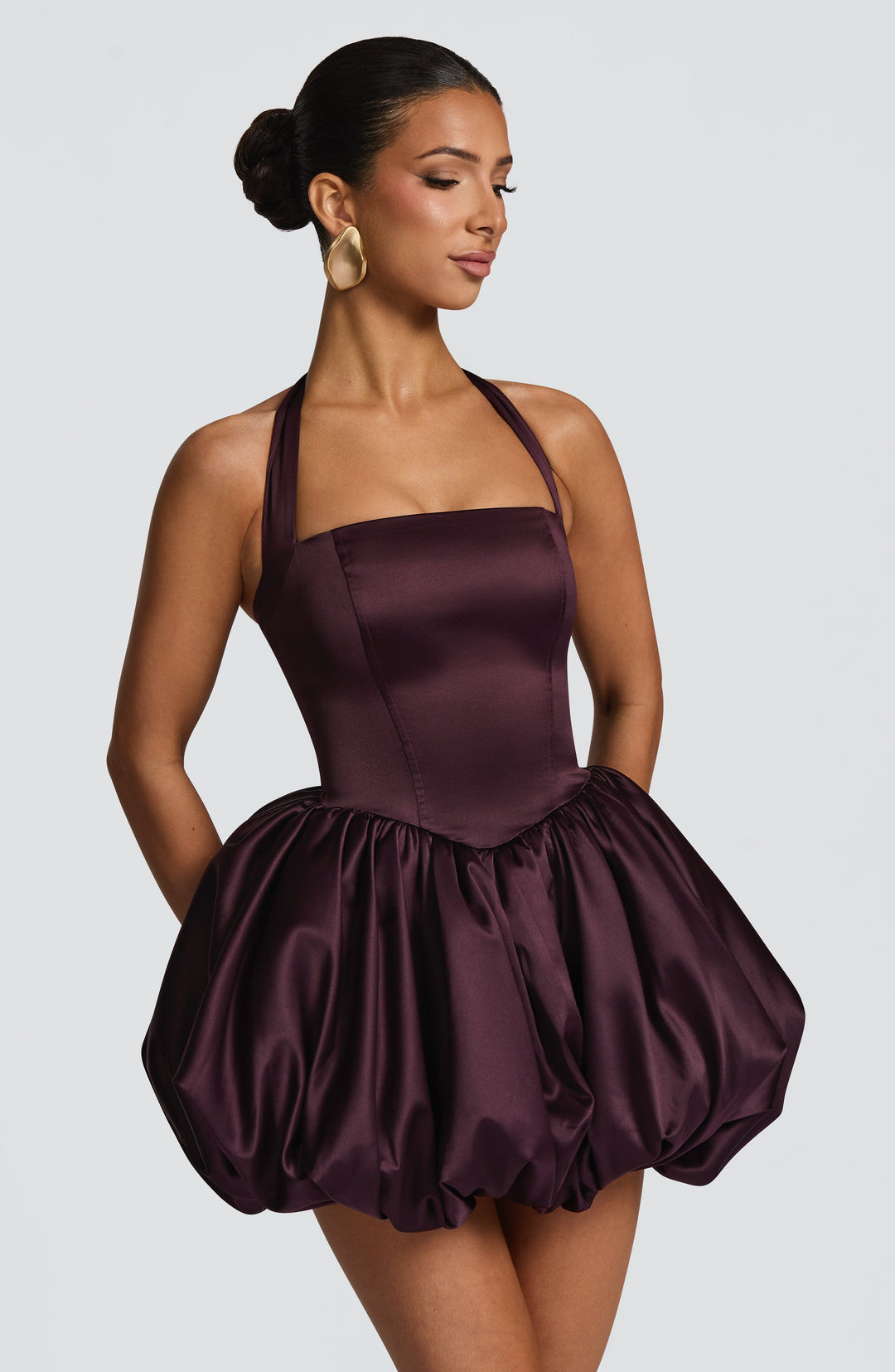Seraena Mini Dress in Plum by Clandour, product photo 8