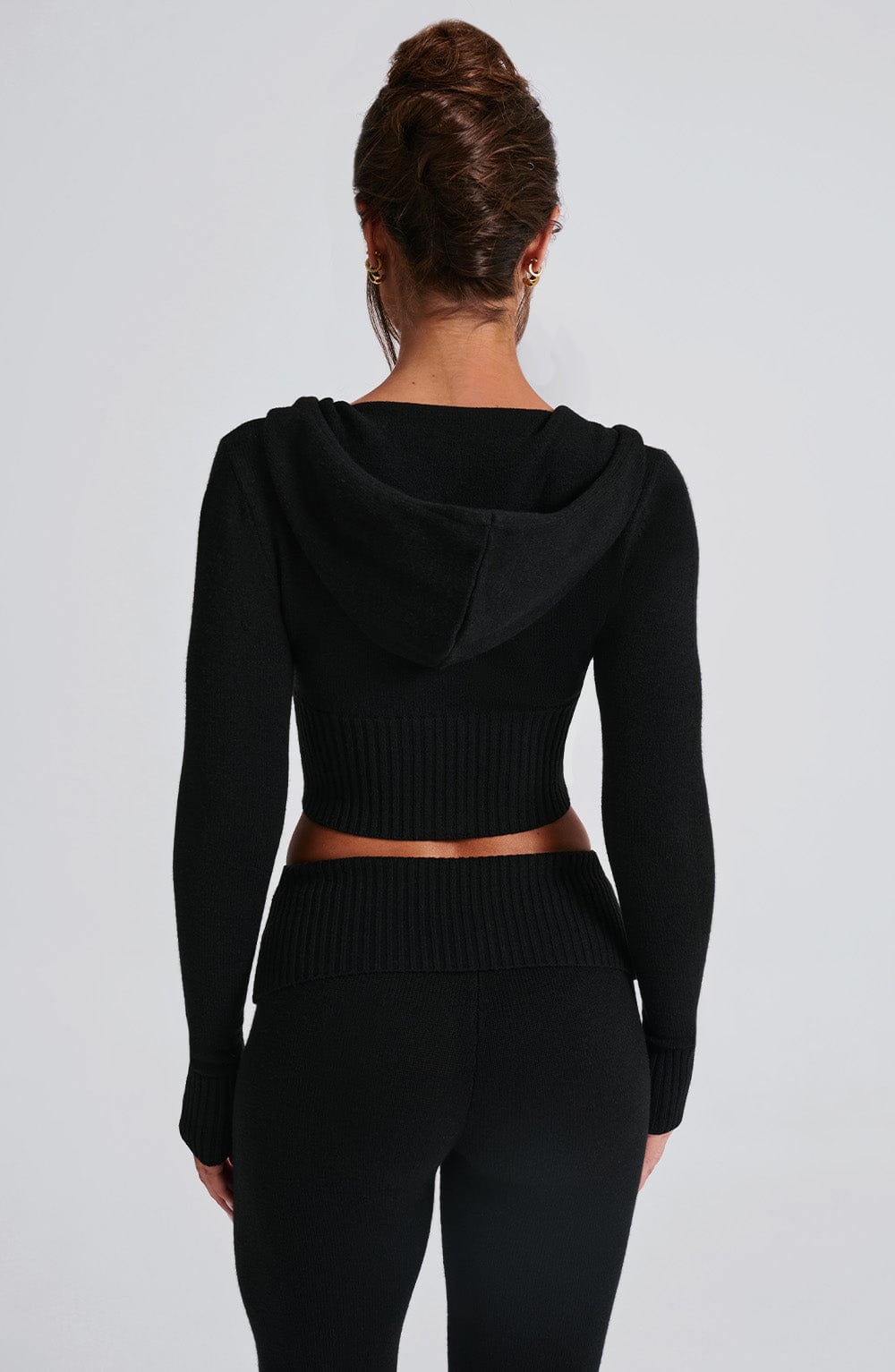 Seraette Knit Hoodie in Black by Clandour, product photo 7