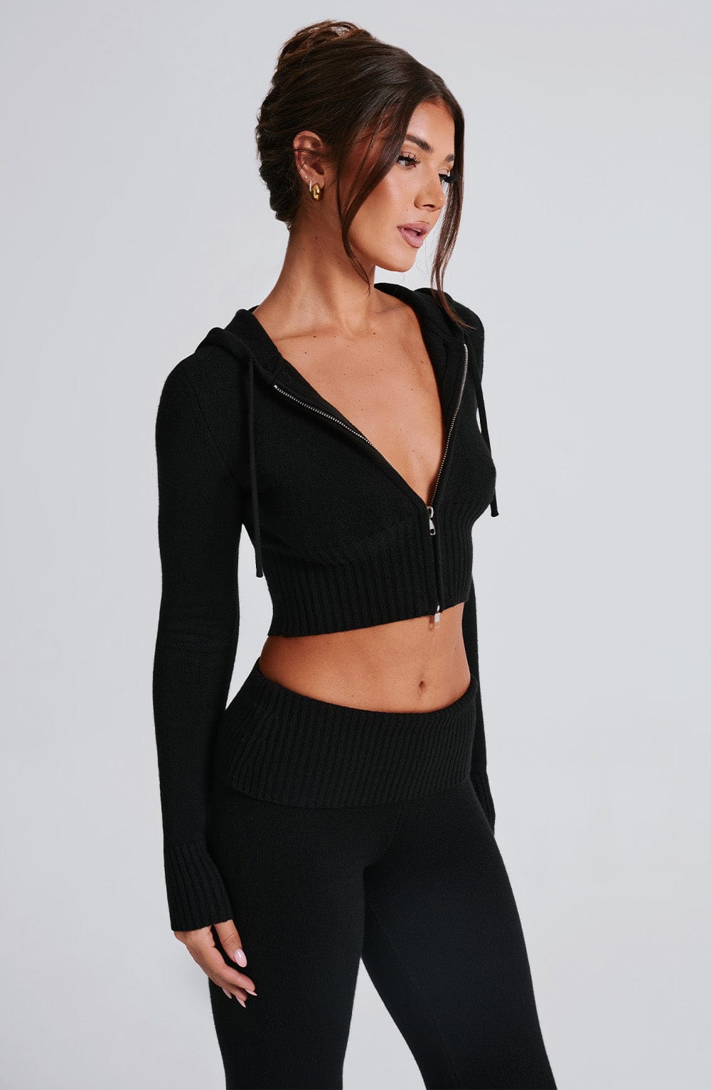 Seraette Knit Hoodie in Black by Clandour, product photo 9