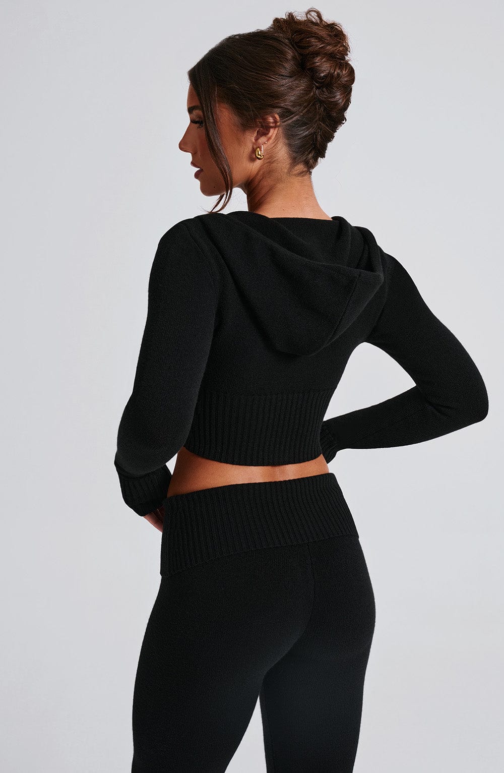 Seraette Knit Hoodie in Black by Clandour, product photo 10