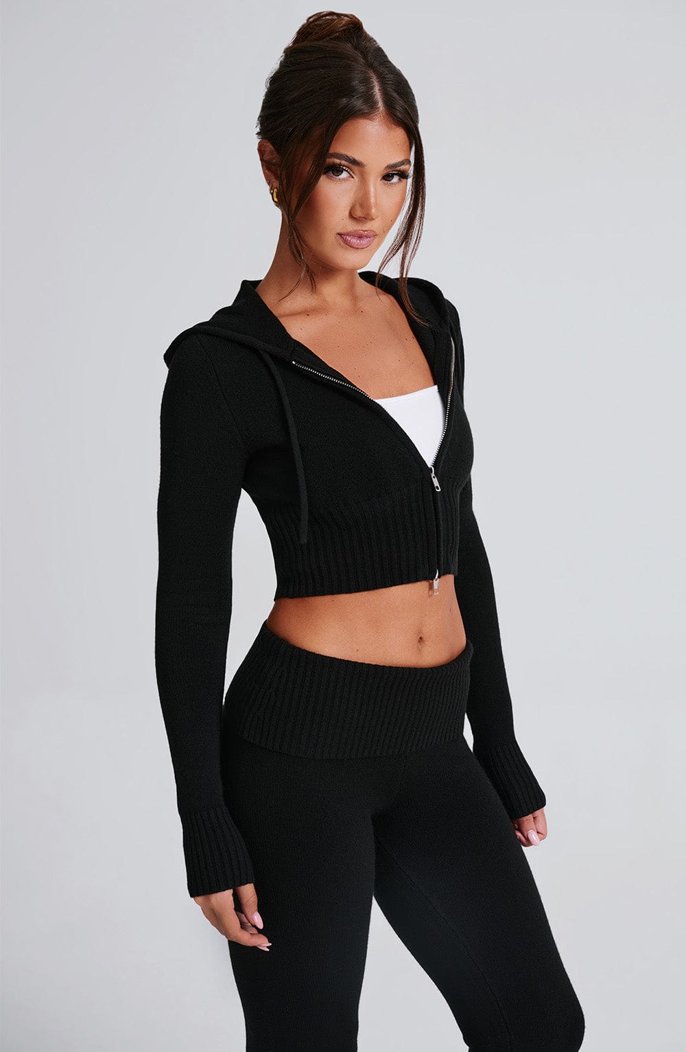 Seraette Knit Hoodie in Black by Clandour, product photo 12