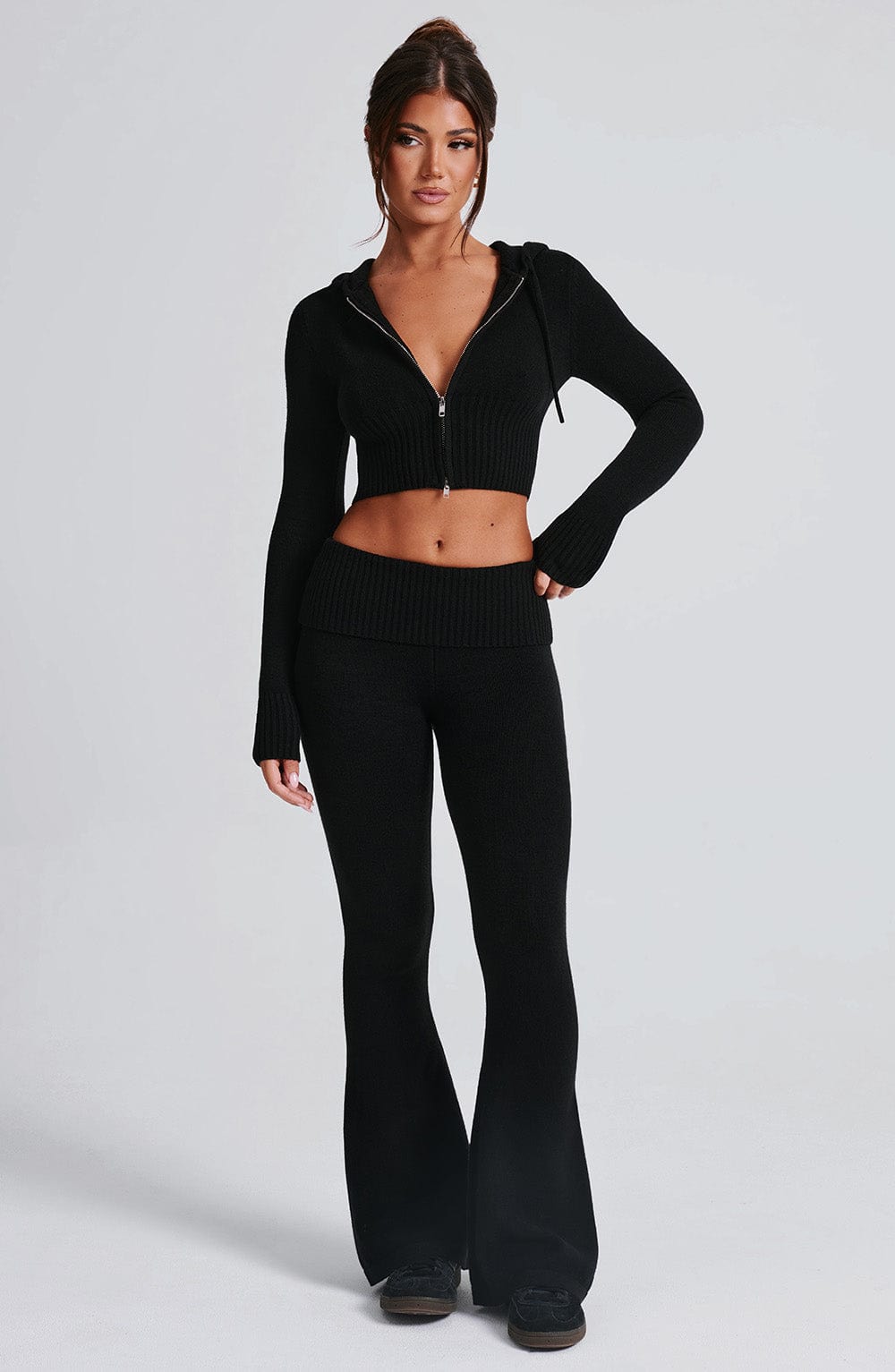Seraette Knit Hoodie in Black by Clandour, product photo 13