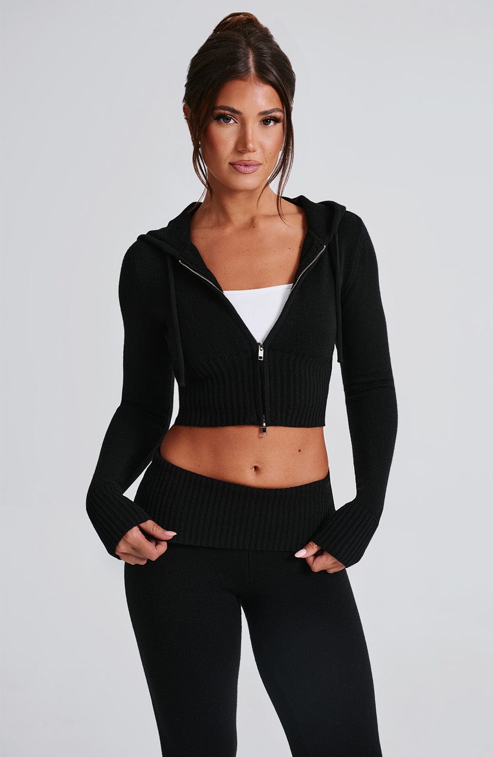 Seraette Knit Hoodie in Black by Clandour, product photo 15