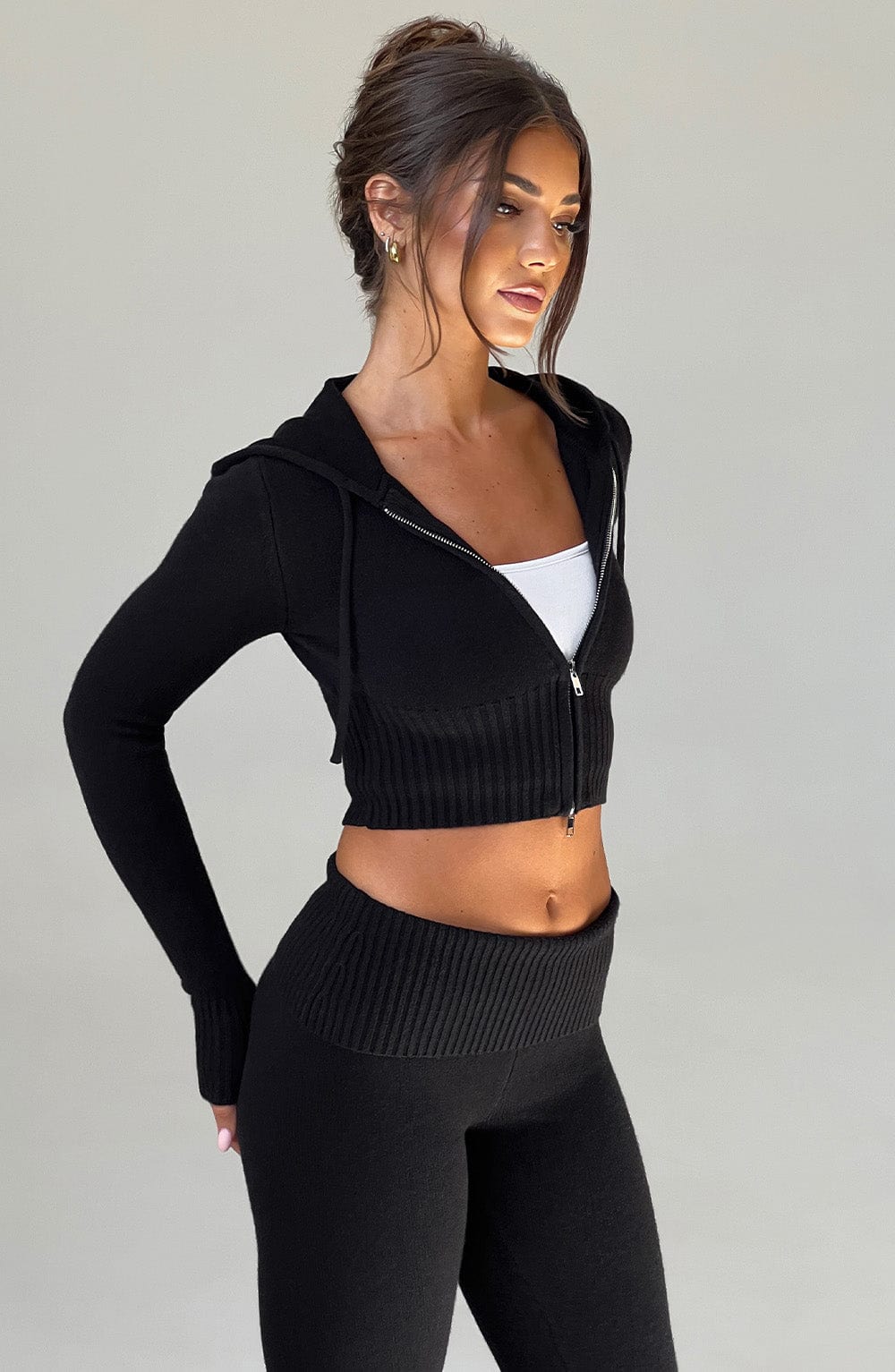 Seraette Knit Hoodie in Black by Clandour, product photo 16