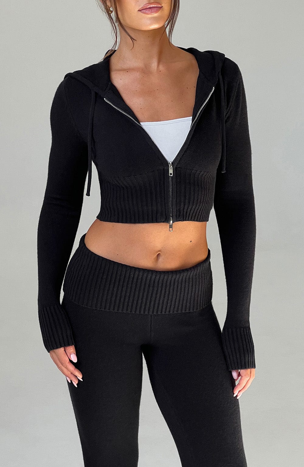 Seraette Knit Hoodie in Black by Clandour, product photo 18