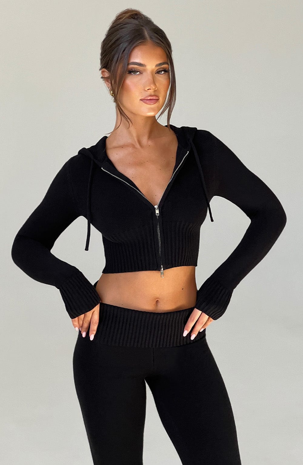 Seraette Knit Hoodie in Black by Clandour, product photo 20