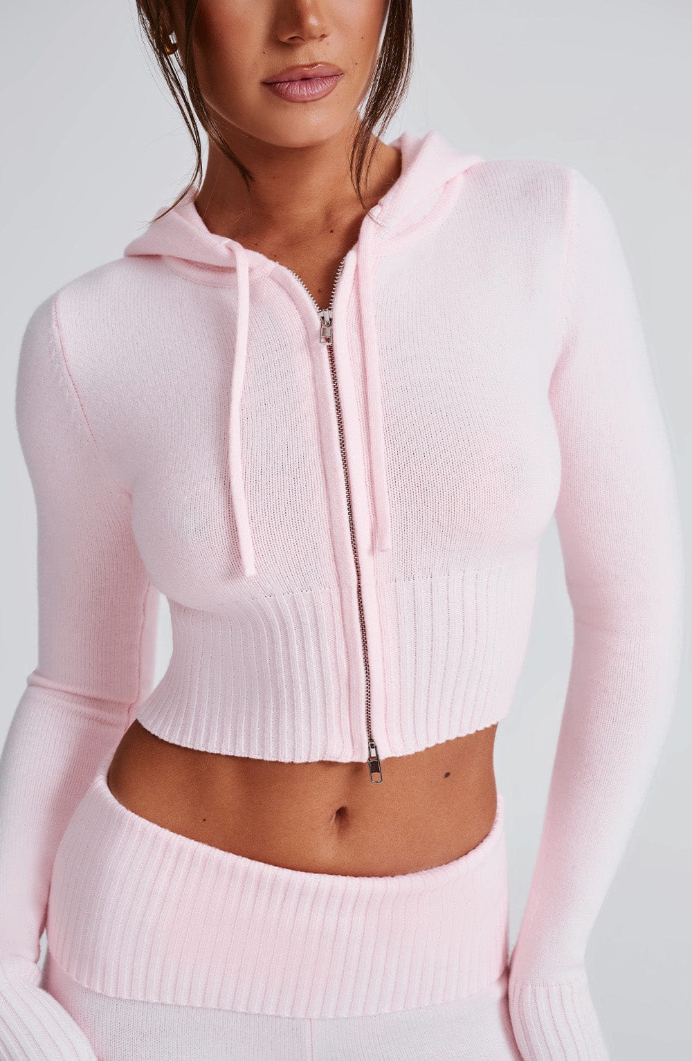 Seraette Knit Hoodie in Pink by Clandour, product photo 8