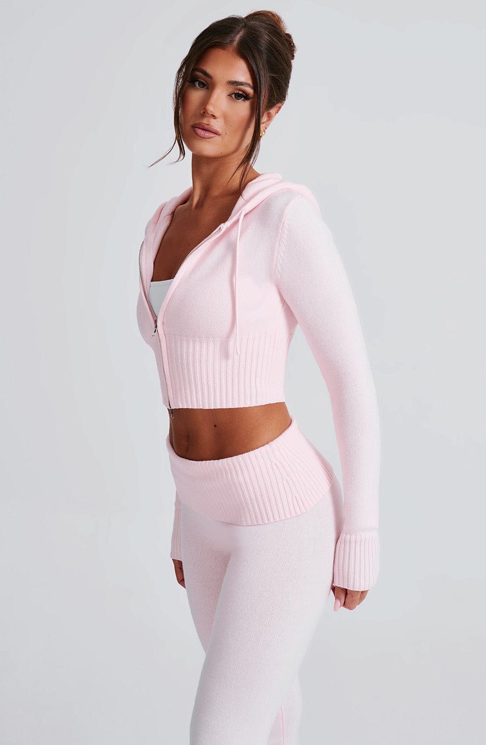 Seraette Knit Hoodie in Pink by Clandour, product photo 18