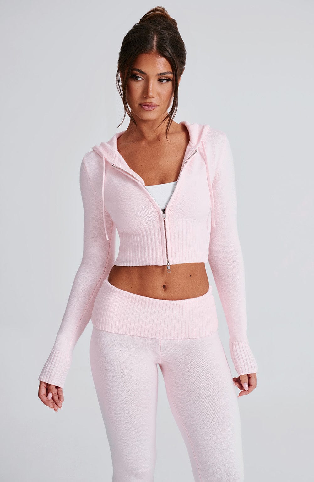 Seraette Knit Hoodie in Pink by Clandour, product photo 23