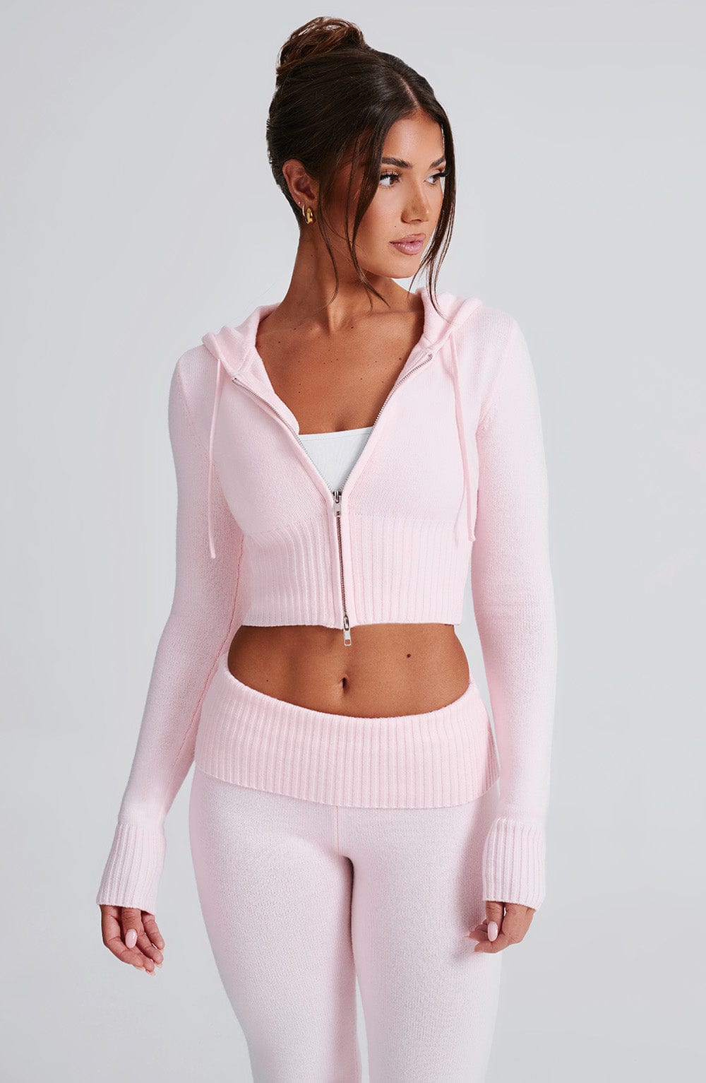 Seraette Knit Hoodie in Pink by Clandour, product photo 24