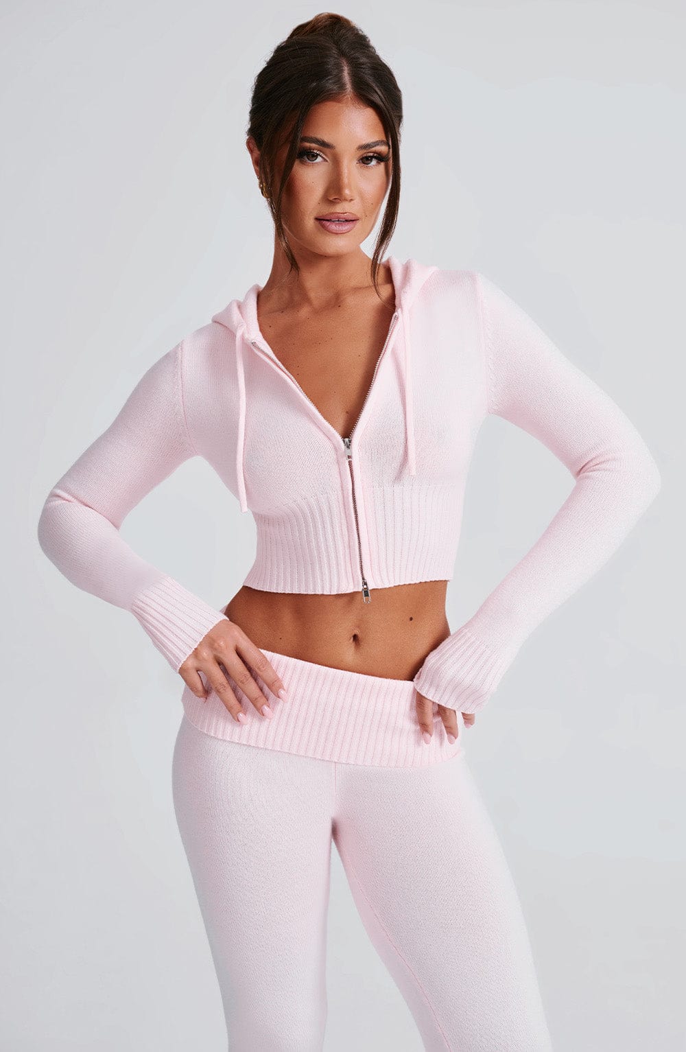 Seraette Knit Hoodie in Pink by Clandour, product photo 26