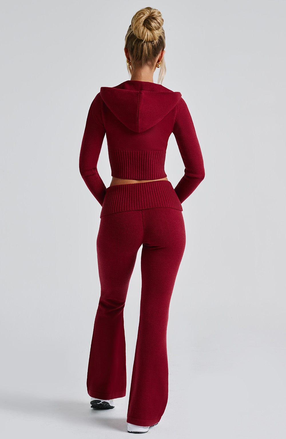 Seraette Knit Hoodie in Red by Clandour, product photo 5