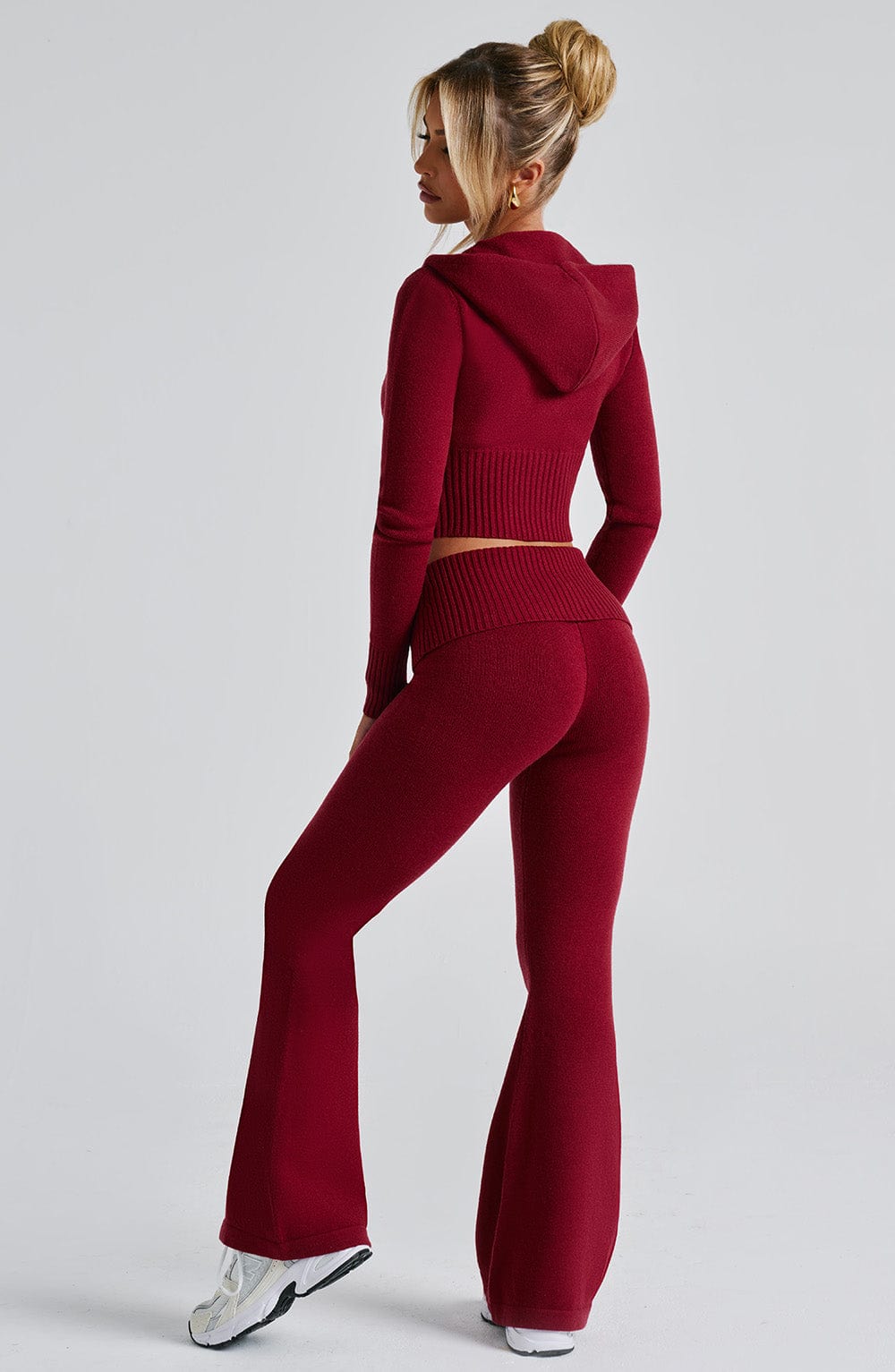 Seraette Knit Hoodie in Red by Clandour, product photo 6