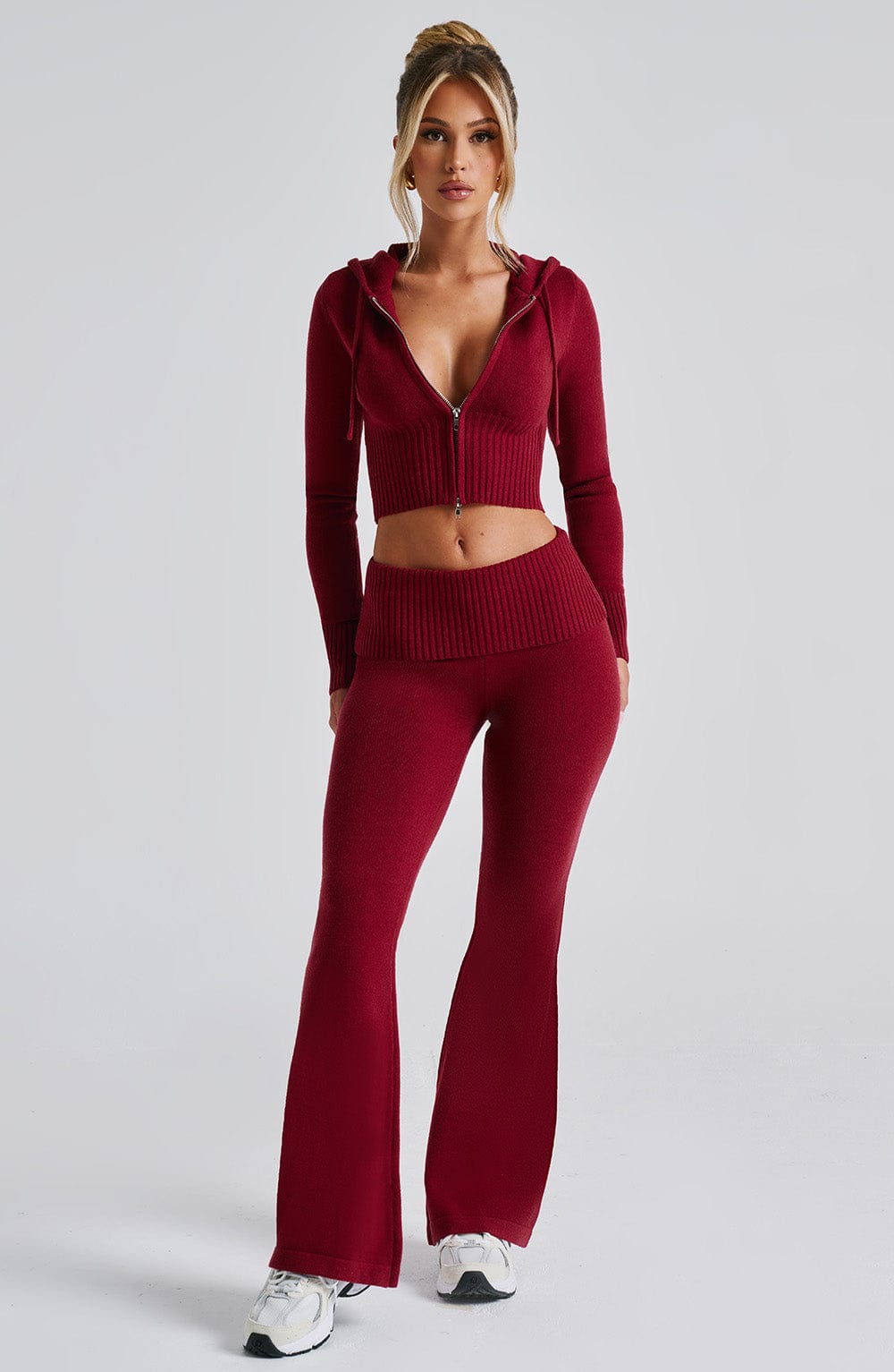 Seraette Knit Hoodie in Red by Clandour, product photo 8