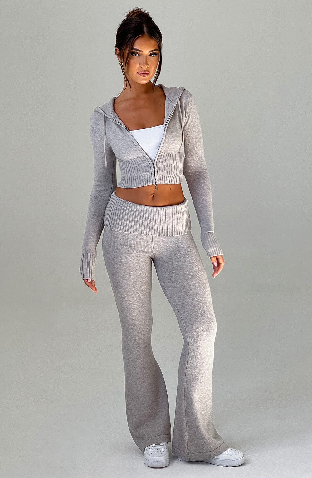 Seraette Knit Pants in Light Grey Marl by Clandour, product photo 7