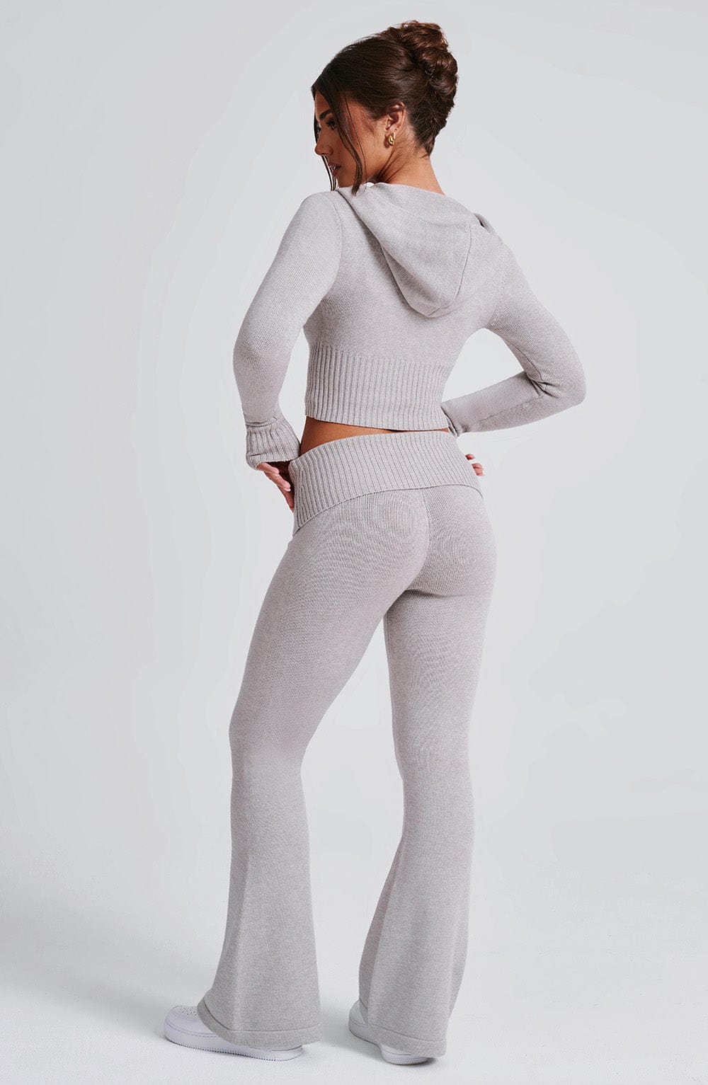 Seraette Knit Pants in Light Grey Marl by Clandour, product photo 9
