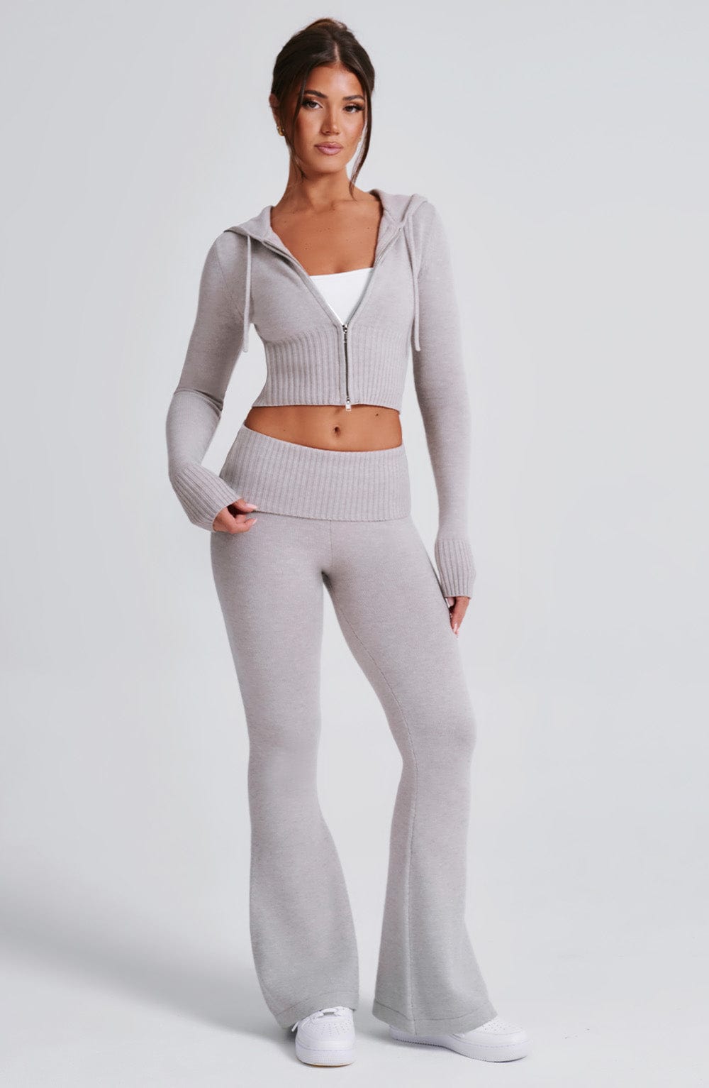 Seraette Knit Pants in Light Grey Marl by Clandour, product photo 12