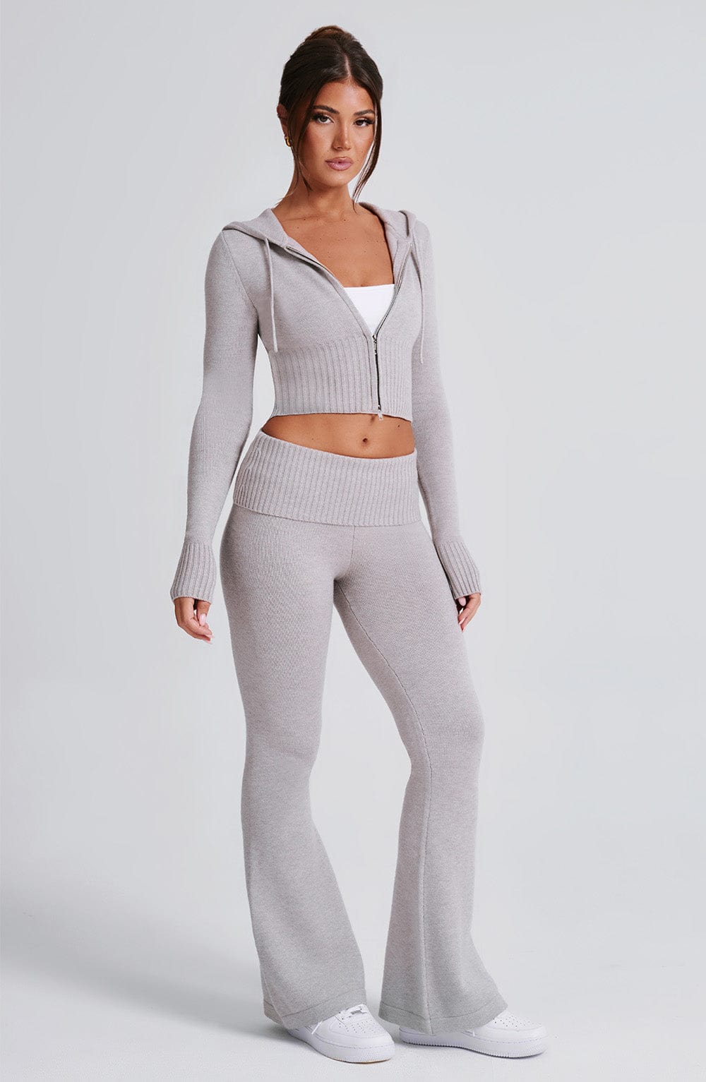 Seraette Knit Pants in Light Grey Marl by Clandour, product photo 13