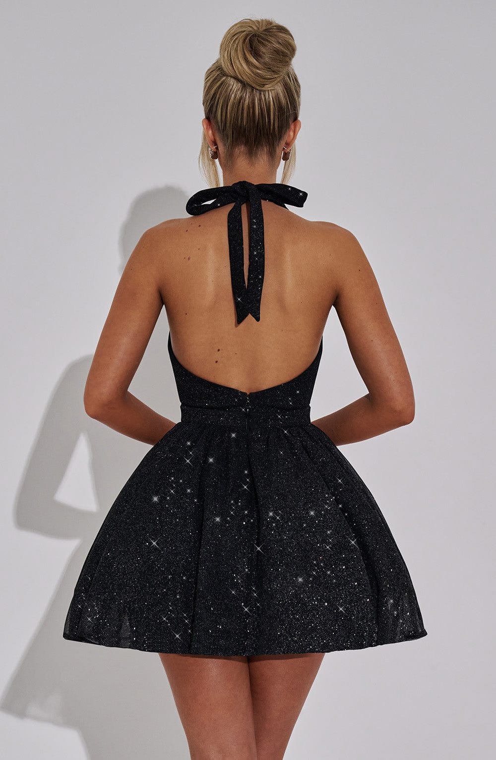 Seraia Mini Dress in Black Sparkle by Clandour, product photo 3