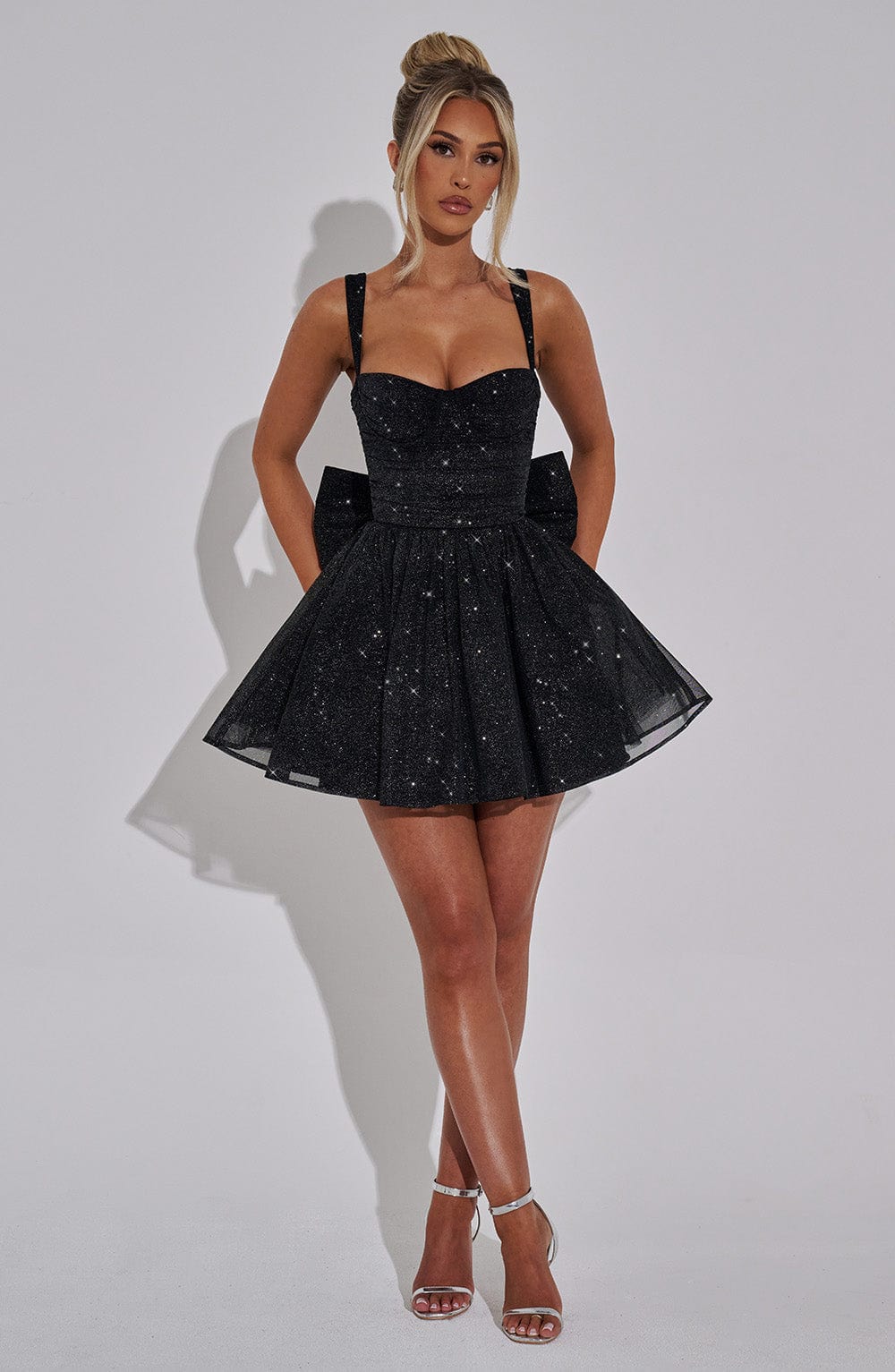 Seraina Mini Dress in Black Sparkle by Clandour, product photo 4