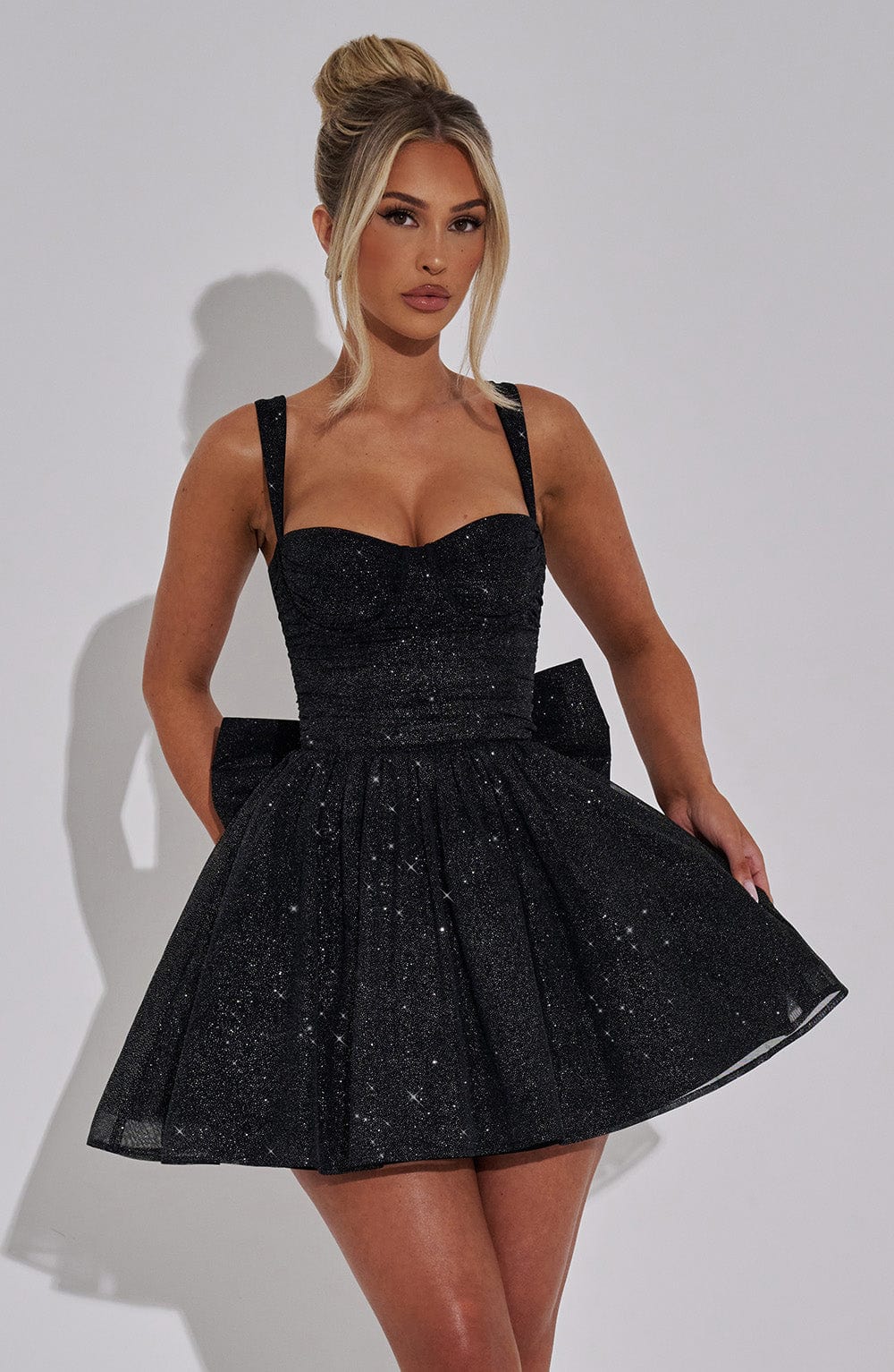 Seraina Mini Dress in Black Sparkle by Clandour, product photo 9