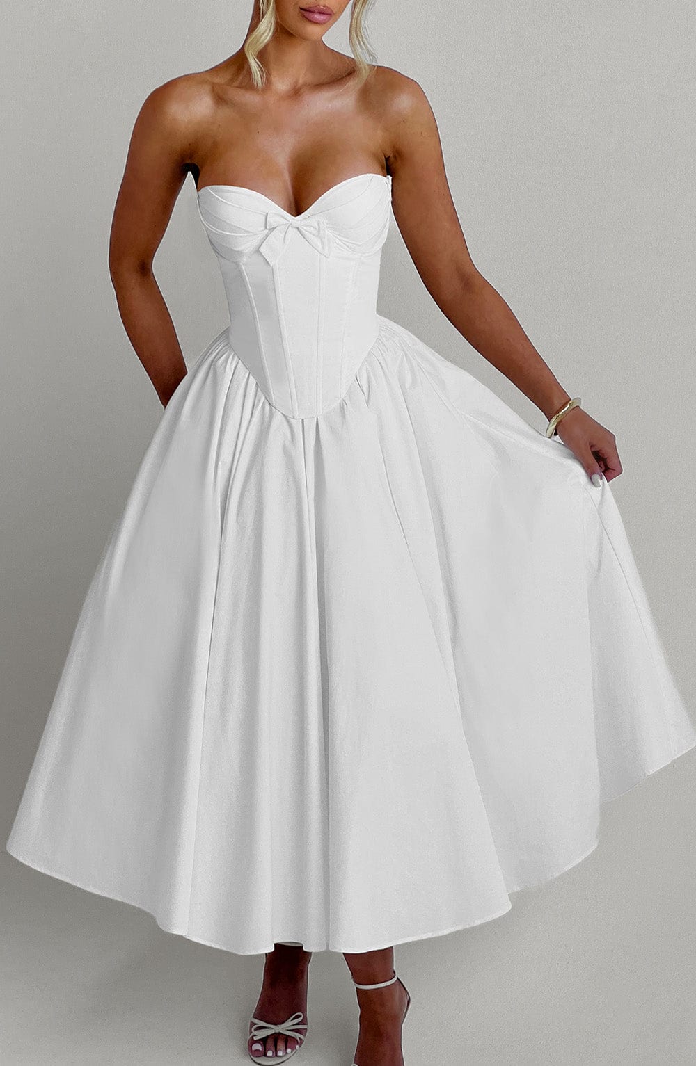 Seraise Midi Dress in Ivory by Clandour, product photo 10