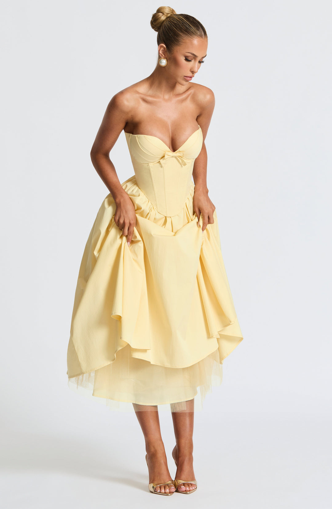 Seraise Midi Dress in Lemon by Clandour, product photo 3