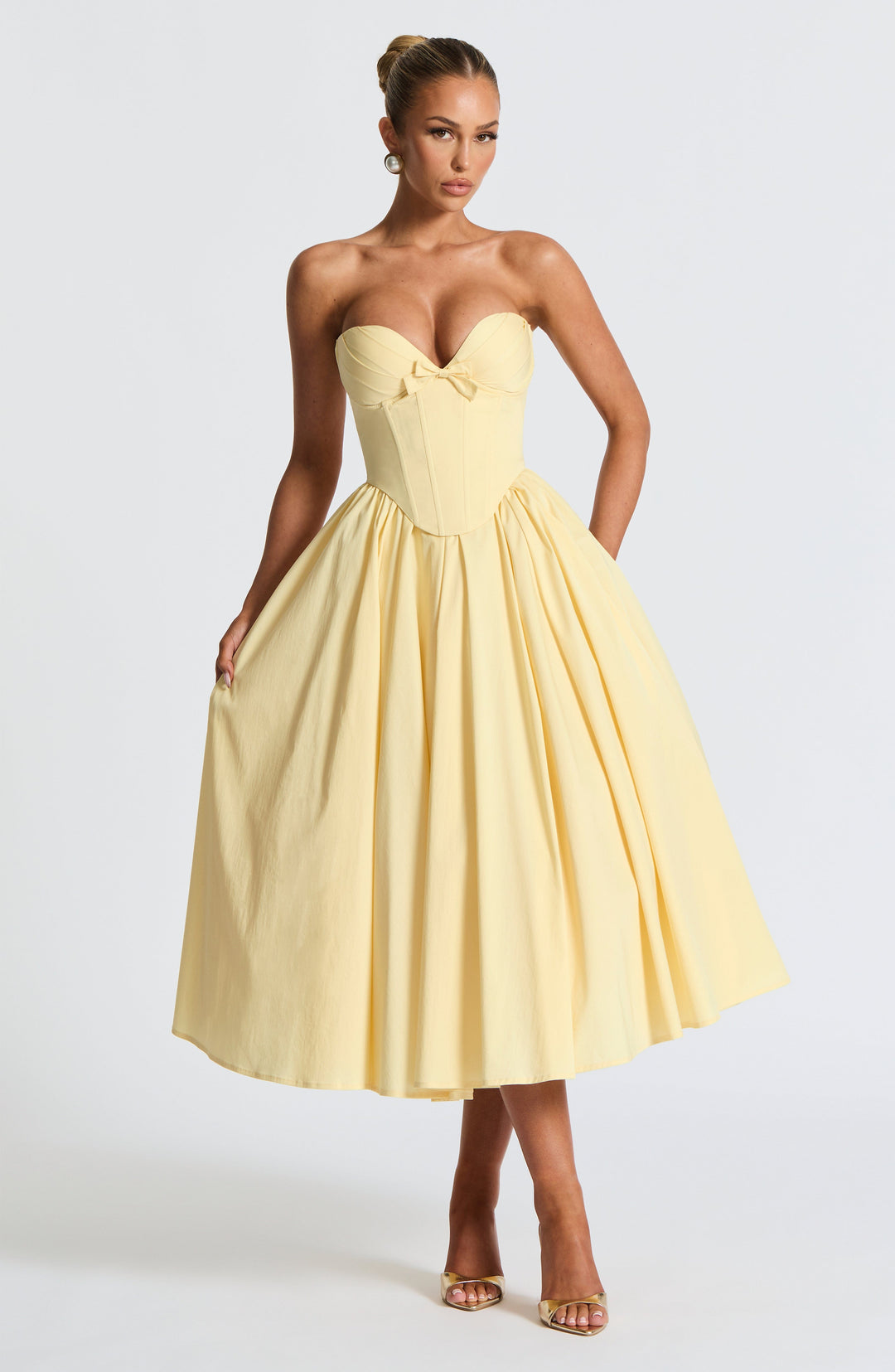 Seraise Midi Dress in Lemon by Clandour, product photo 5